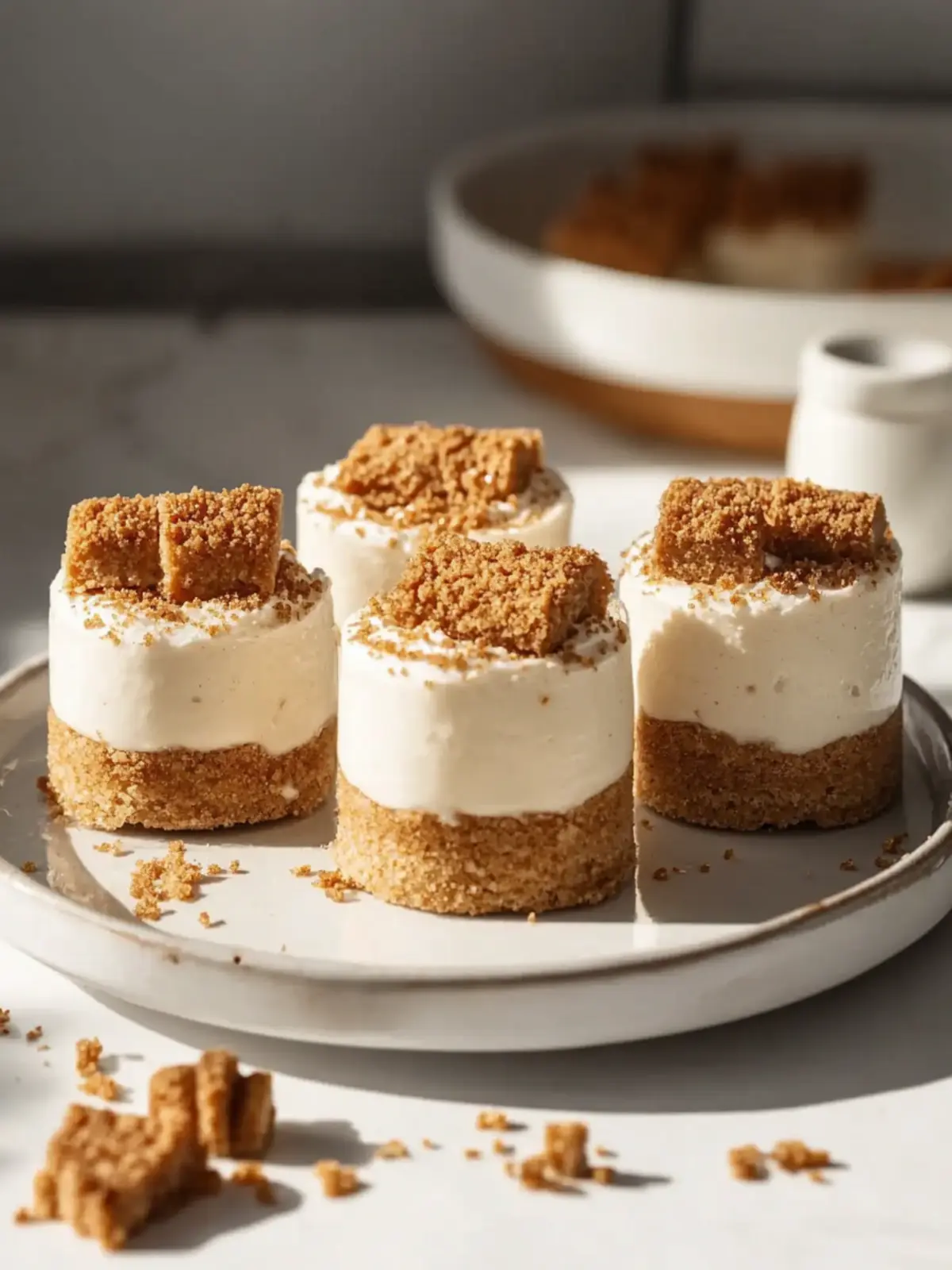 Delicious No Bake Mini Biscoff Cheesecakes You ll Love 4 No Bake Mini Biscoff Cheesecakes