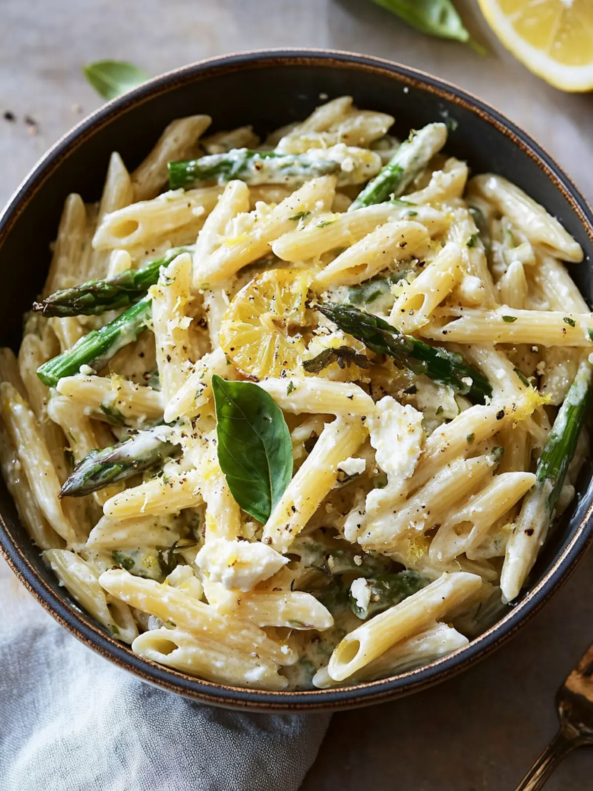 Creamy Feta-Lemon Penne with Asparagus: A Quick Delight 4 Creamy Feta-Lemon Penne With Asparagus