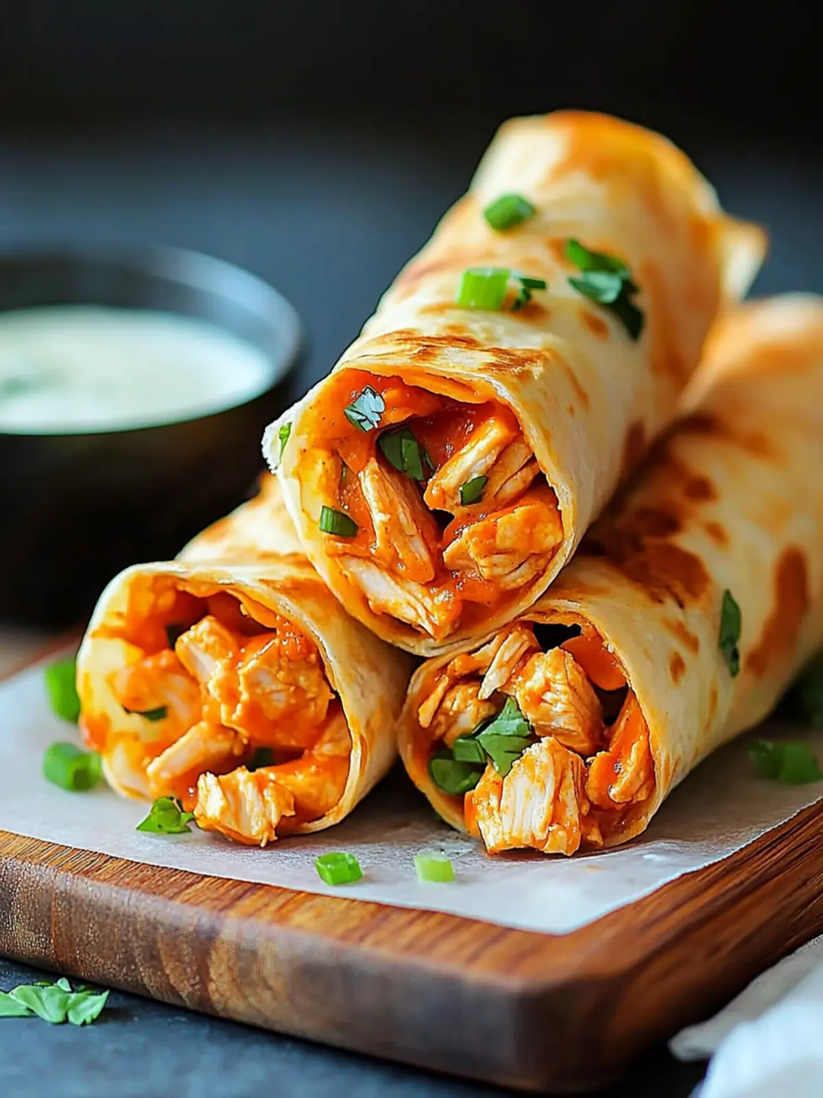 Spicy Buffalo Chicken Wraps: A Crispy, Cheesy Delight! 4 Buffalo Chicken Wraps