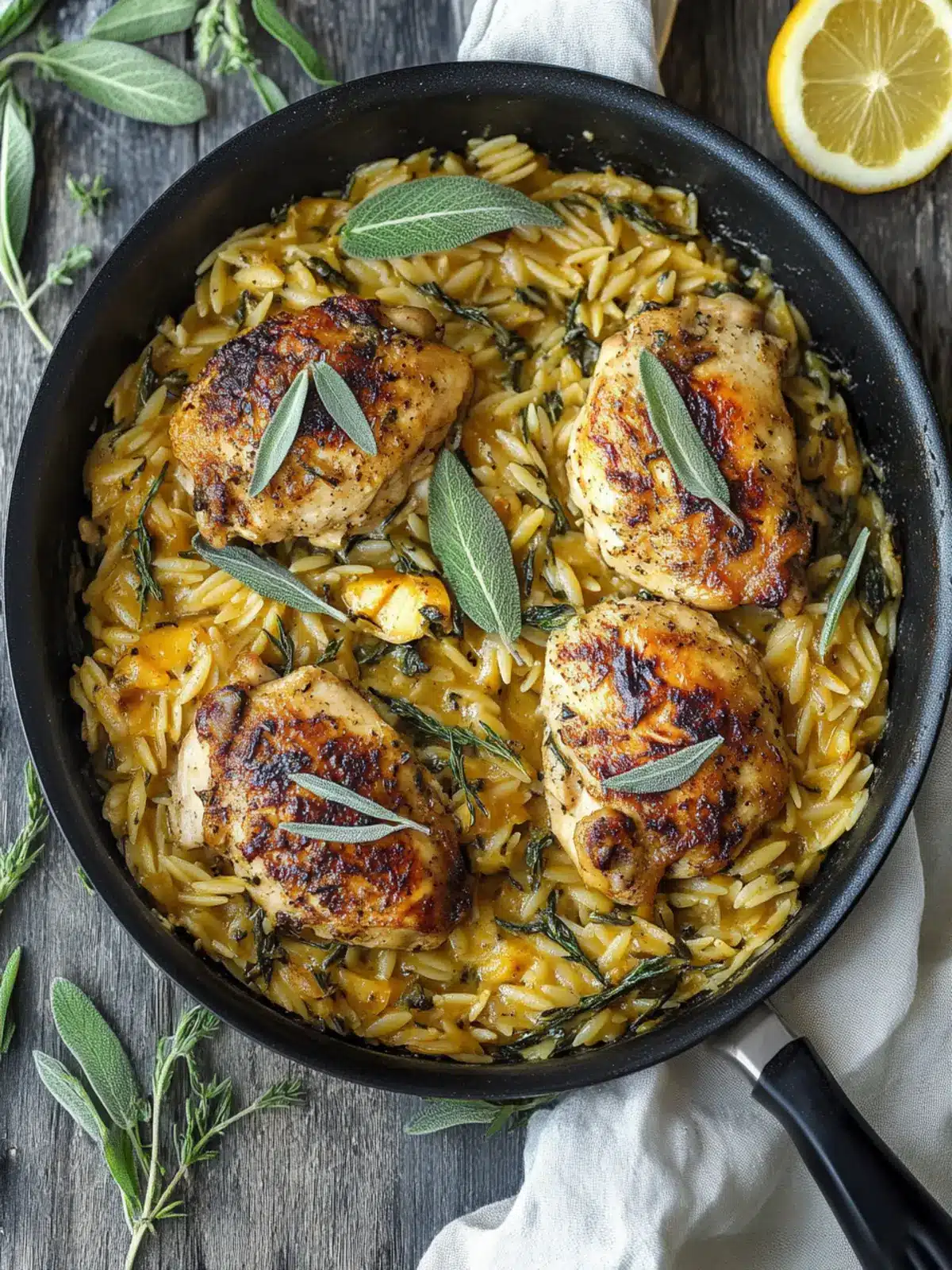 One Pan Sage Butter Chicken and Orzo for Effortless Comfort 3 One Pan Sage Butter Chicken and Orzo