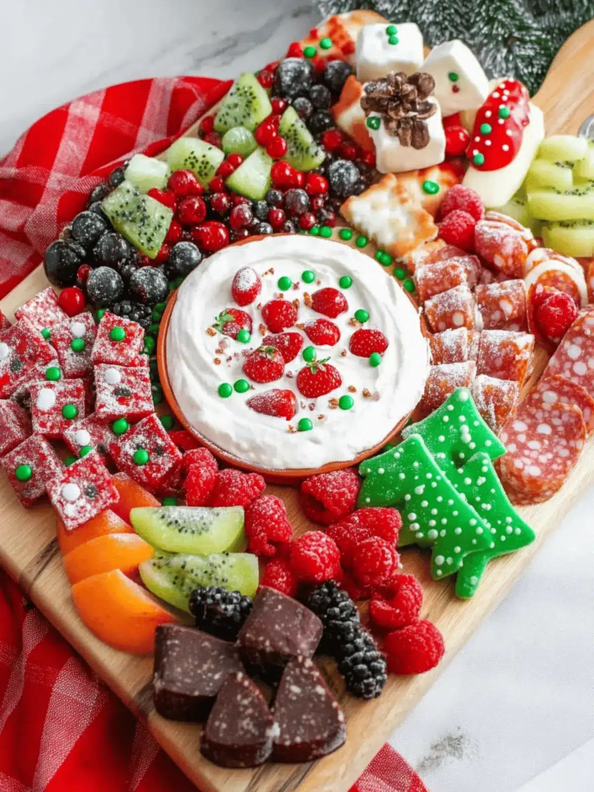 Delightful Fruit Dip Christmas Charcuterie Board for Festive Fun 2 Fruit Dip Christmas Charcuterie Board