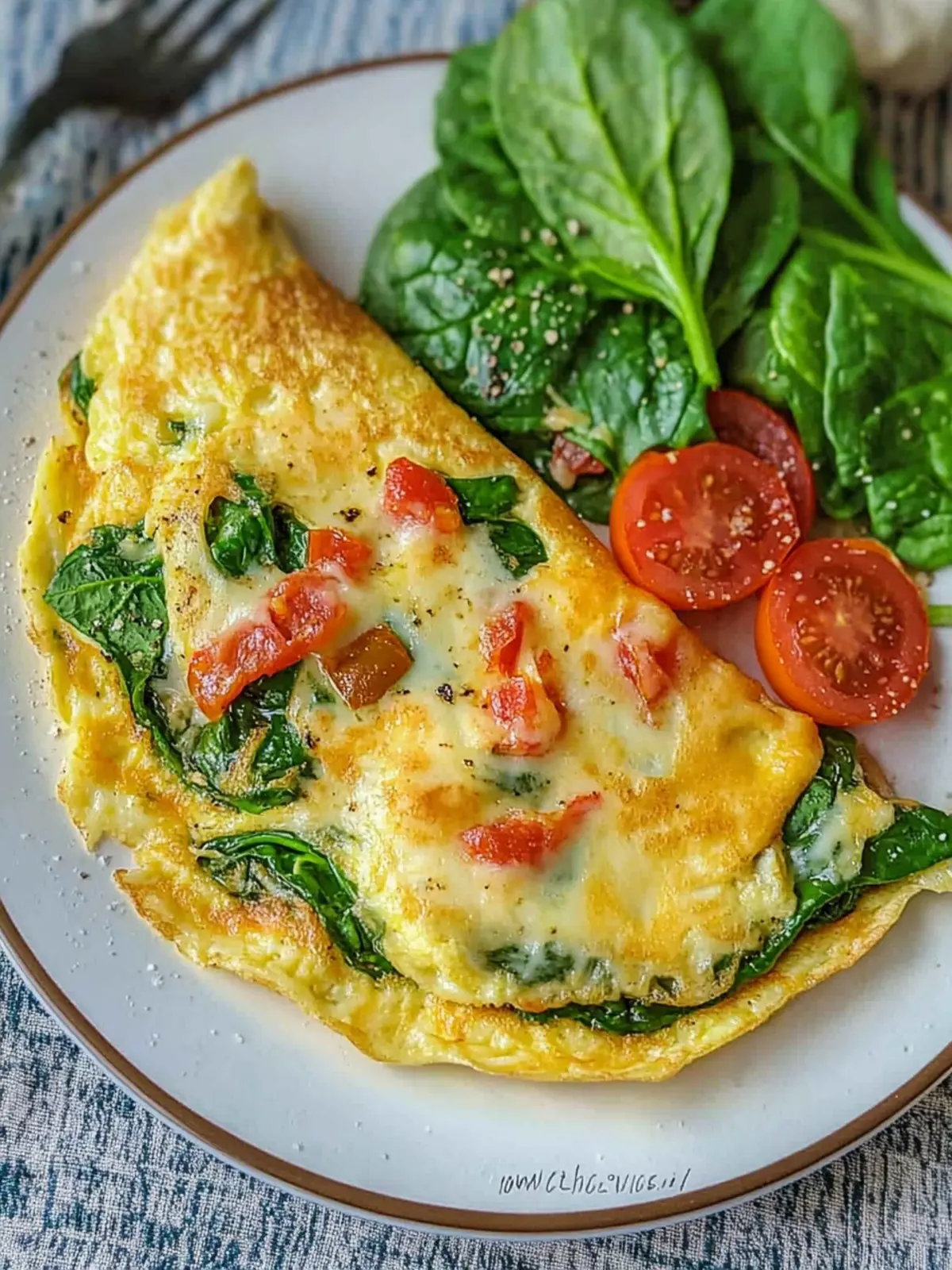 Spinach Tomato and Cheese Omelette: Quick, Healthy Breakfast Bliss 3 Spinach Tomato and Cheese Omelette