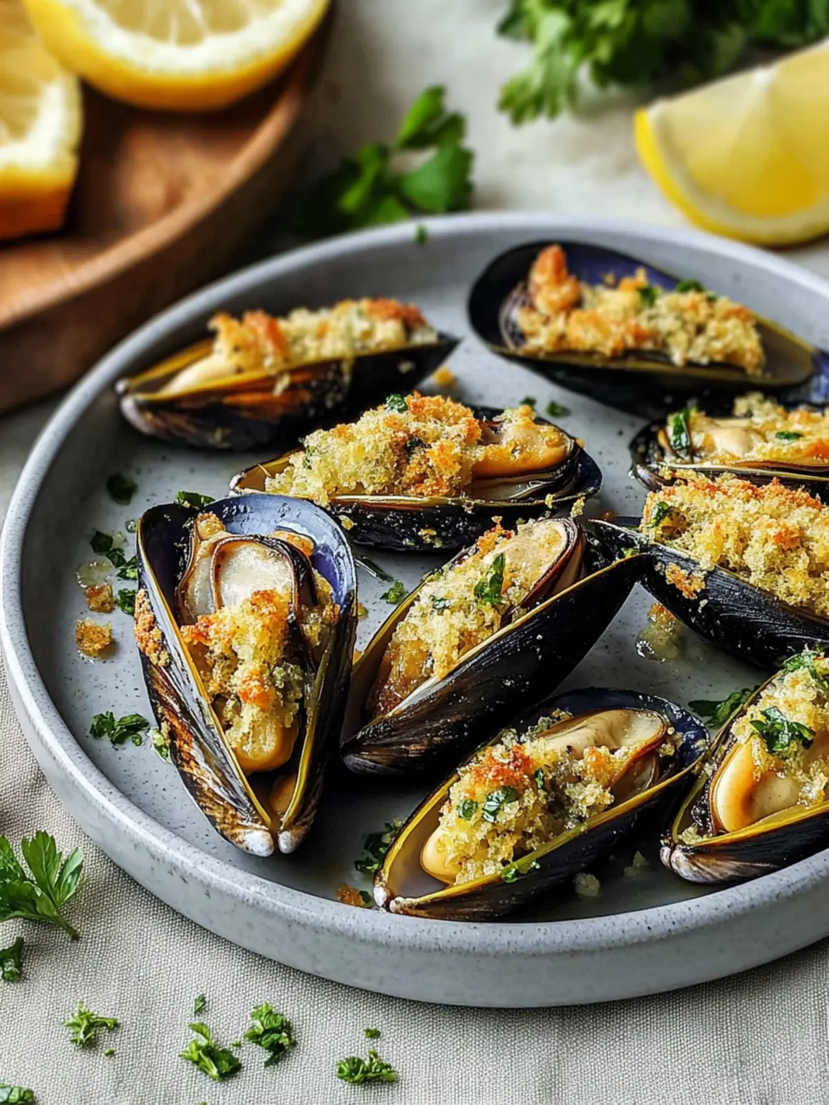Stuffed and Baked Mussels with Parsley and Pecorino Magic 2 Stuffed and baked mussels with parsley and pecorino