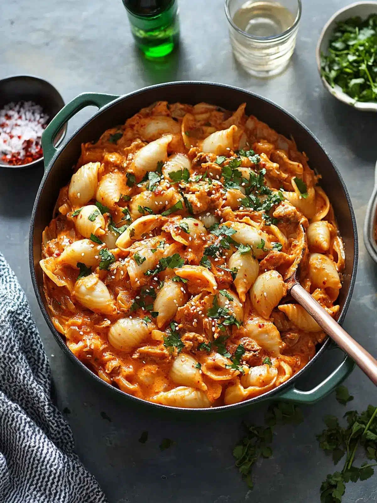 One-Pot Creamy Kimchi Shells That Everyone Will Crave 4 One-Pot Creamy Kimchi Shells