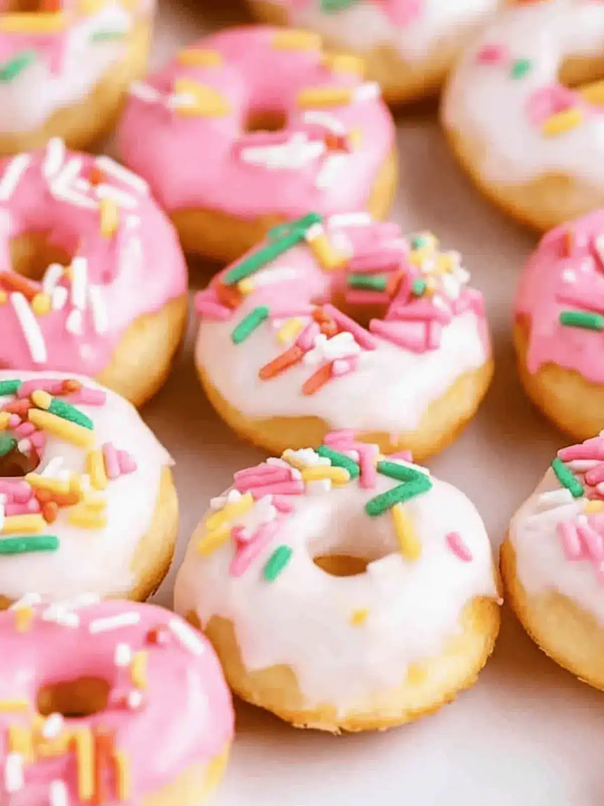 Brighten Your Day with Mini Biscuit Rainbow Donuts 2 Mini Biscuit Rainbow Donuts