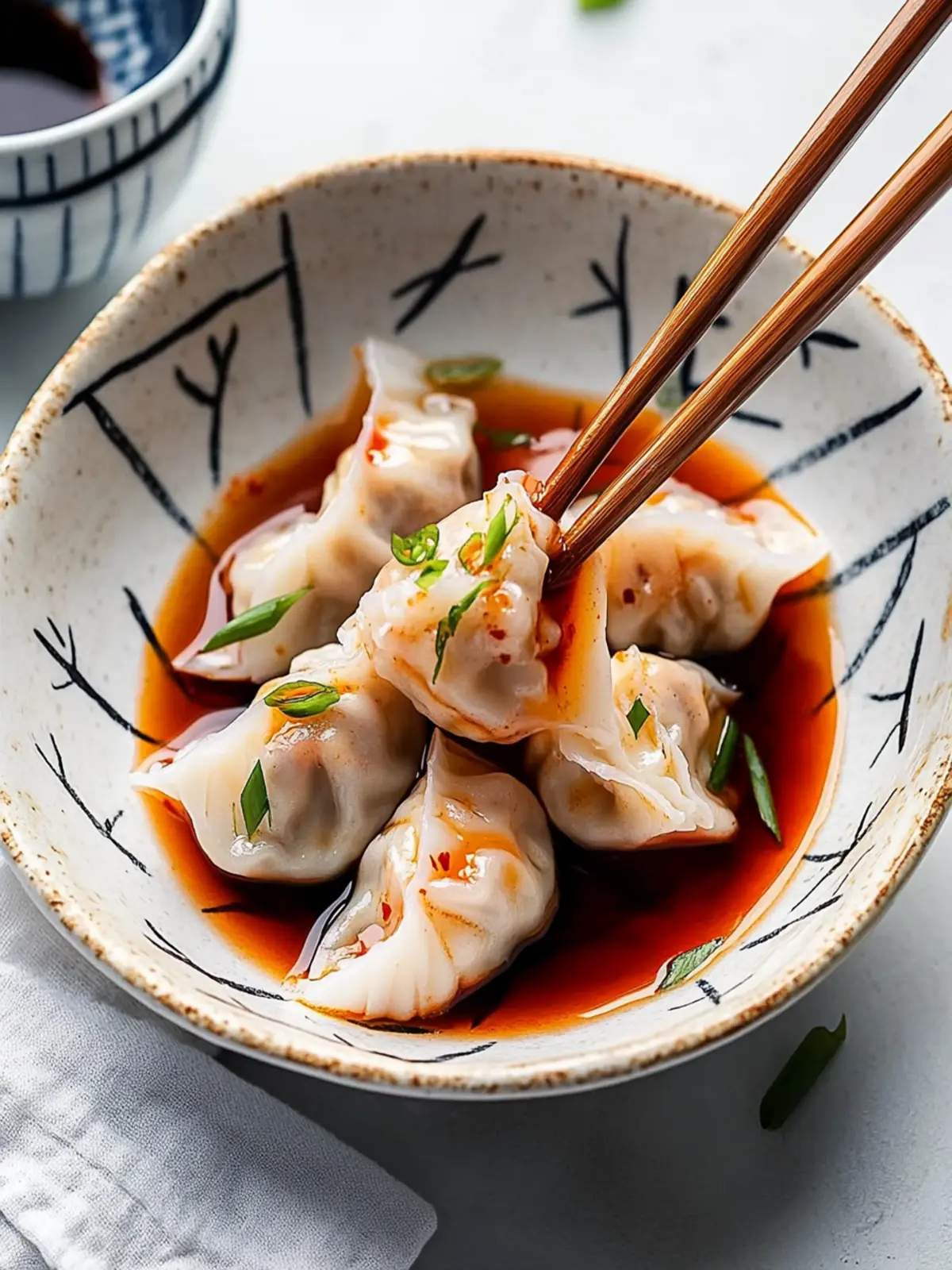 Savory Prawn Dumplings in Red Oil You Can't Resist 4 Prawn Dumplings in Red Oil