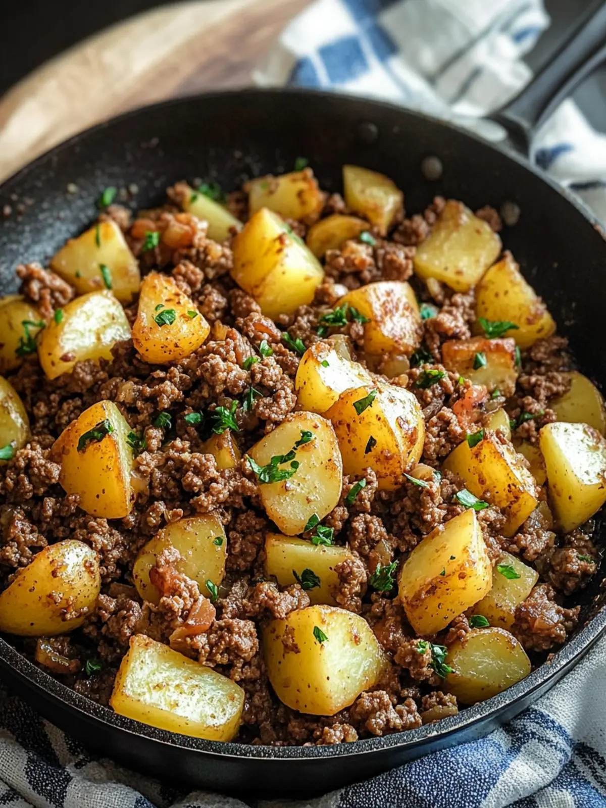 Delicious Ground Beef and Potatoes Skillet in One Pan Fast 3 Ground Beef and Potatoes Skillet