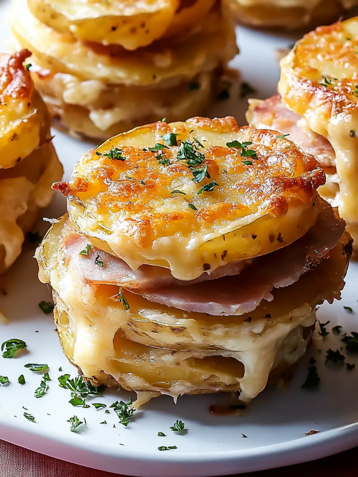 Irresistible Cheesy Scalloped Potato & Ham Stacks Recipe 3 Cheesy Scalloped Potato & Ham Stacks