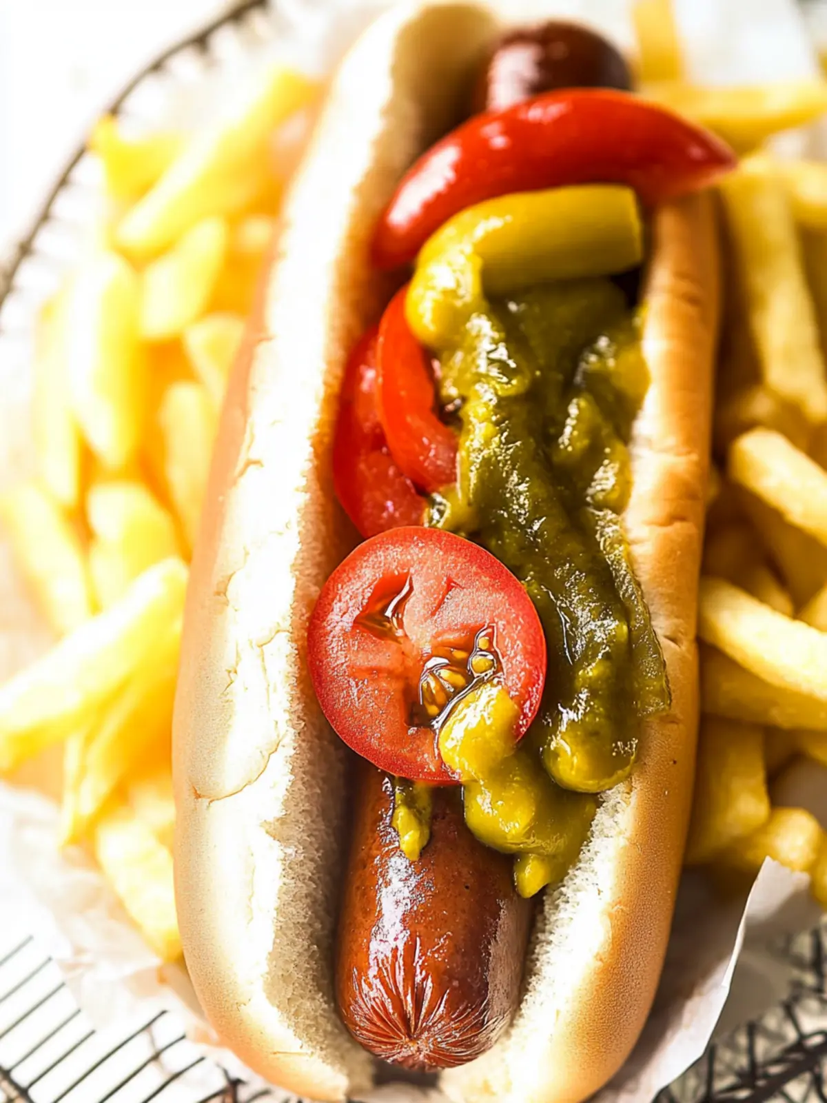 Savory Authentic Chicago Hot Dogs with Flavorful Toppings 2 Authentic Chicago Hot Dogs