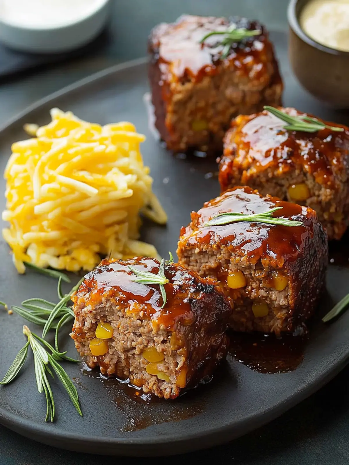 Mini Barbecue Meat Loaves: Easy, Cheesy Family Dinner Delight 2 Mini Barbecue Meat Loaves