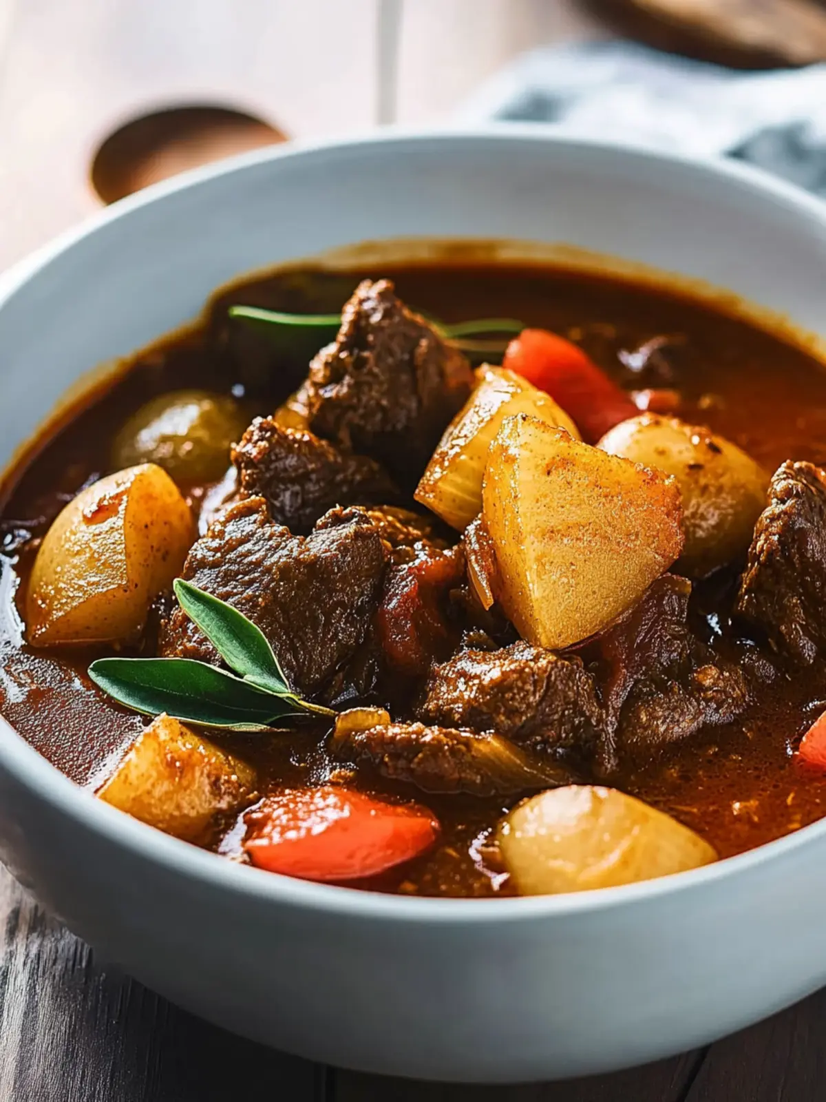 Tender Filipino Beef Stew Simmered in Tomato, Soy & Spices Bliss 3 Tender Filipino Beef Stew Simmered in Tomato, Soy & Spices