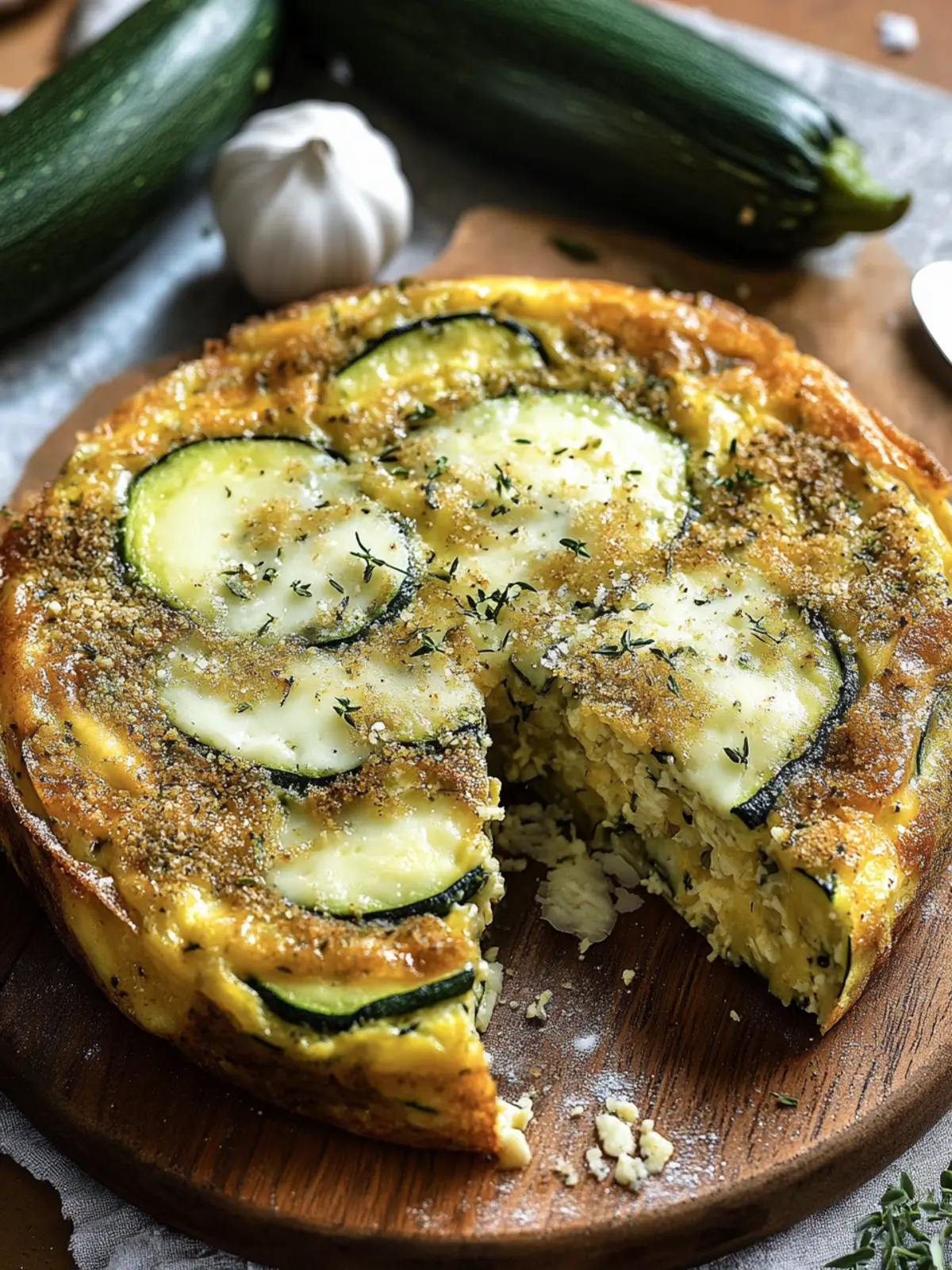 Golden Zucchini Frittata with Provolone & Crunchy Perfection 3 Golden Zucchini Frittata with Melted Provolone & Crispy Breadcrumbs