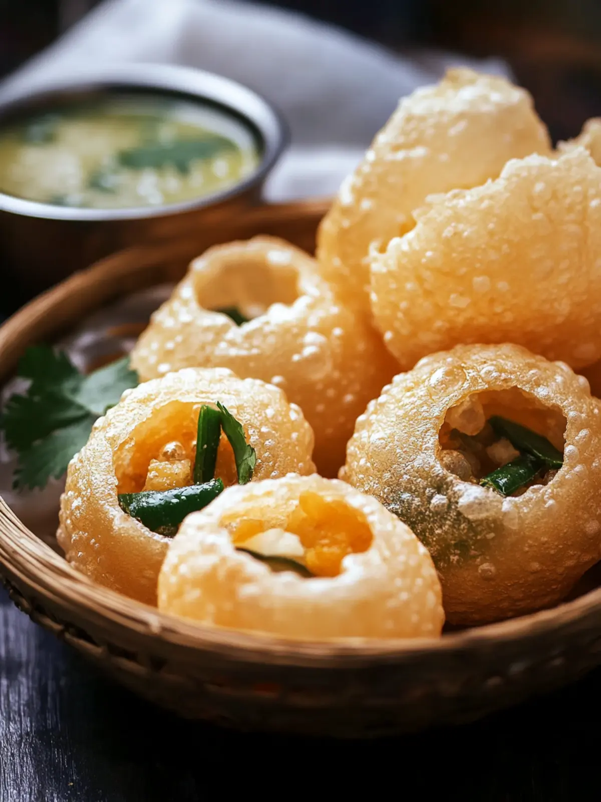Irresistible Indian Pani Puri: Crispy Puffed Bread Magic 3 Indian Pani Puri (Crispy Puffed Bread with Tangy Water)