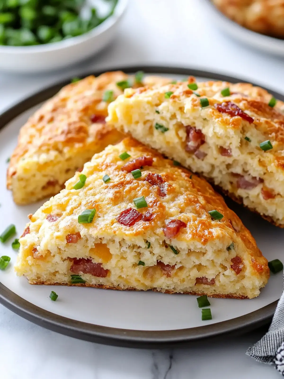 Super Fluffy Bacon Cheddar Chive Scones: Brunch Upgrade Awaits 2 Super Fluffy Bacon Cheddar Chive Scones