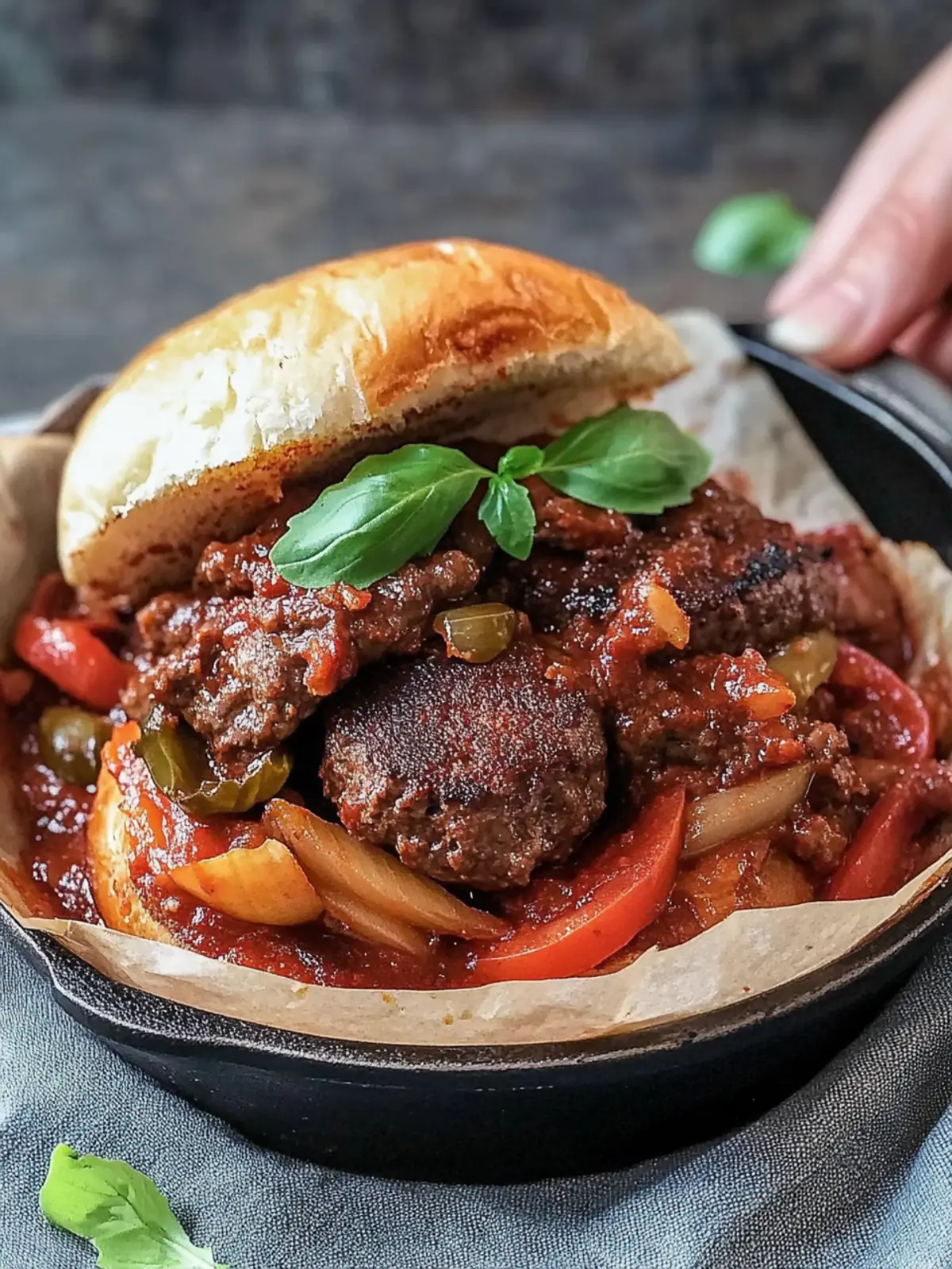 Savory Stewed Burgers with Zesty Mushroom Medley 4 Stewed Burgers