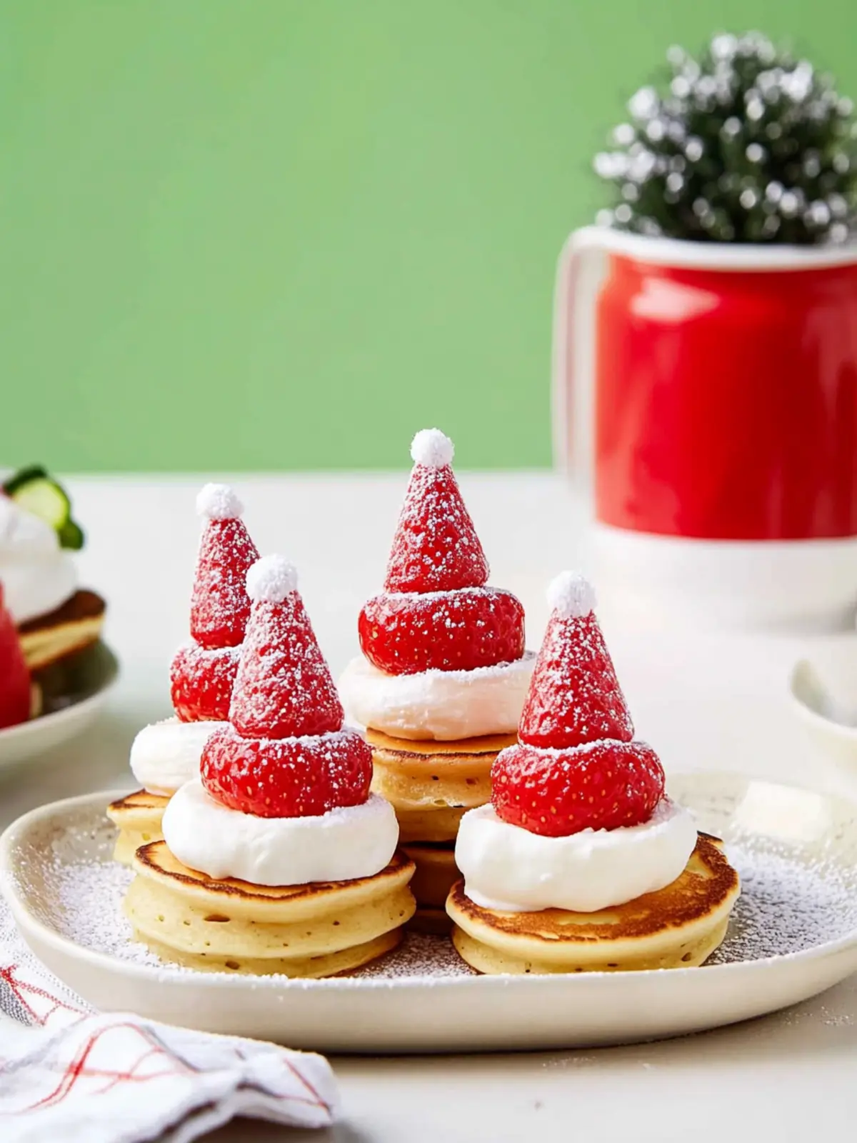 Merry Morning with Santa Hat Pancakes: A Festive Delight 4 Santa Hat Pancakes