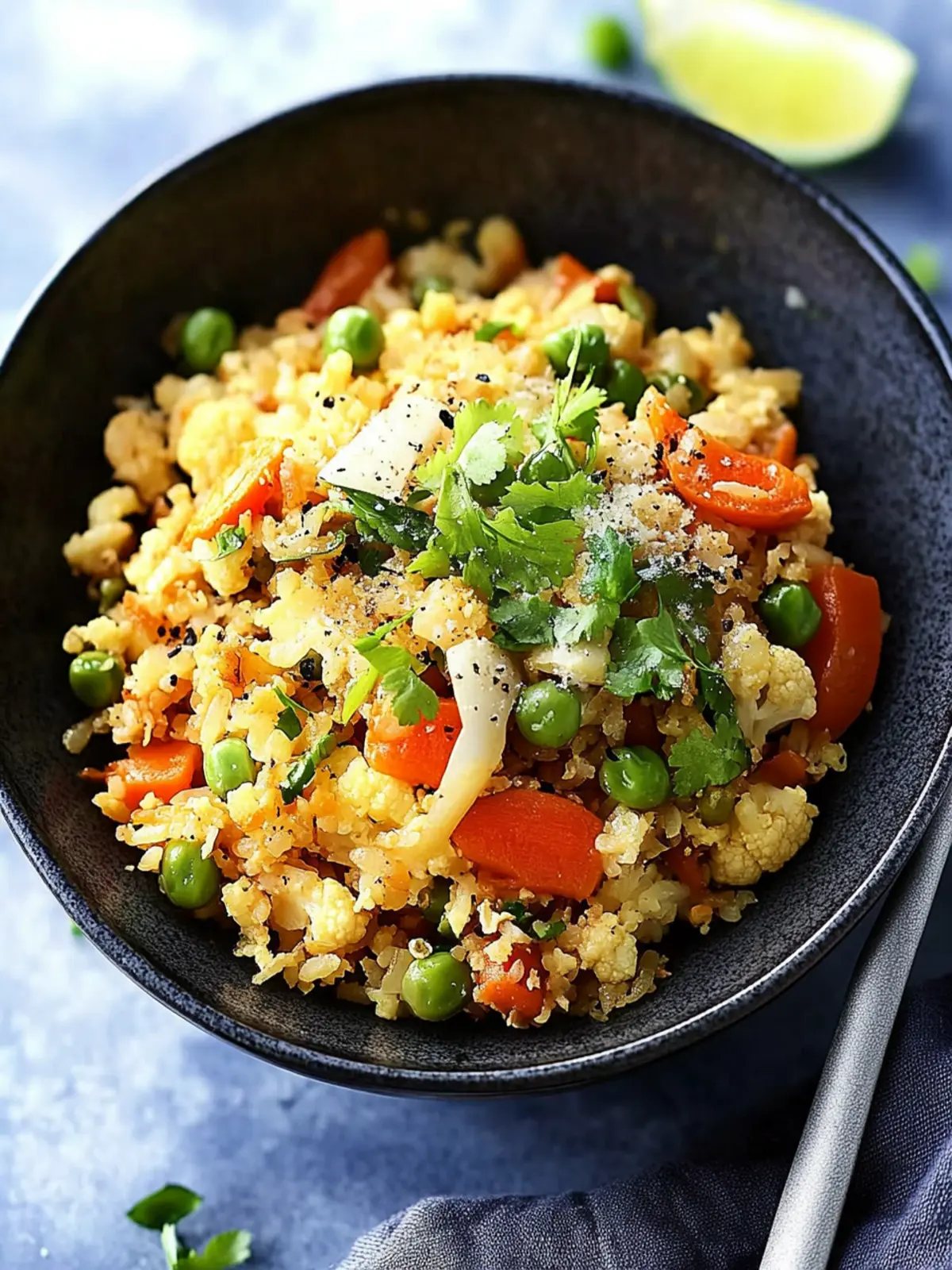 Delicious Cauliflower Fried Rice with a Kimchi Kick 2 Cauliflower Fried Rice
