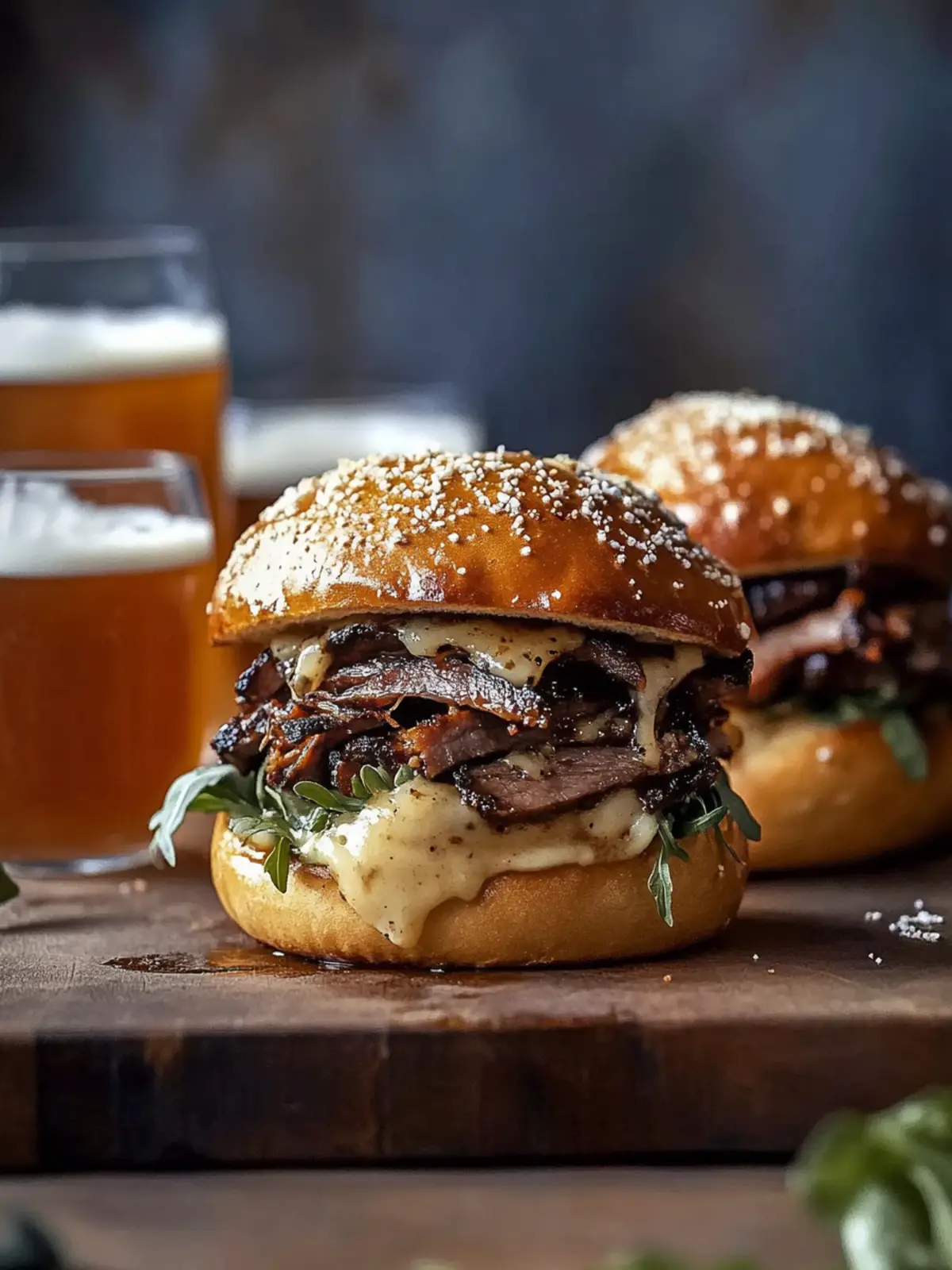 Delicious Pumpkin Beer Brisket Melts on Everything Pretzel Rolls 4 Delicious Pumpkin Beer Brisket Melts on Everything Pretzel Rolls