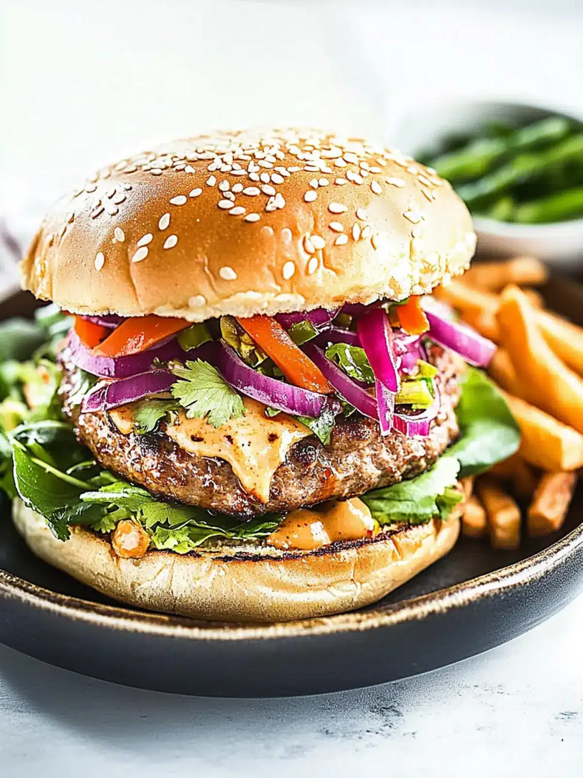Savoring Summer: Chili Crisp Asian Burgers with Crunchy Slaw 2 Chili Crisp Asian Burgers
