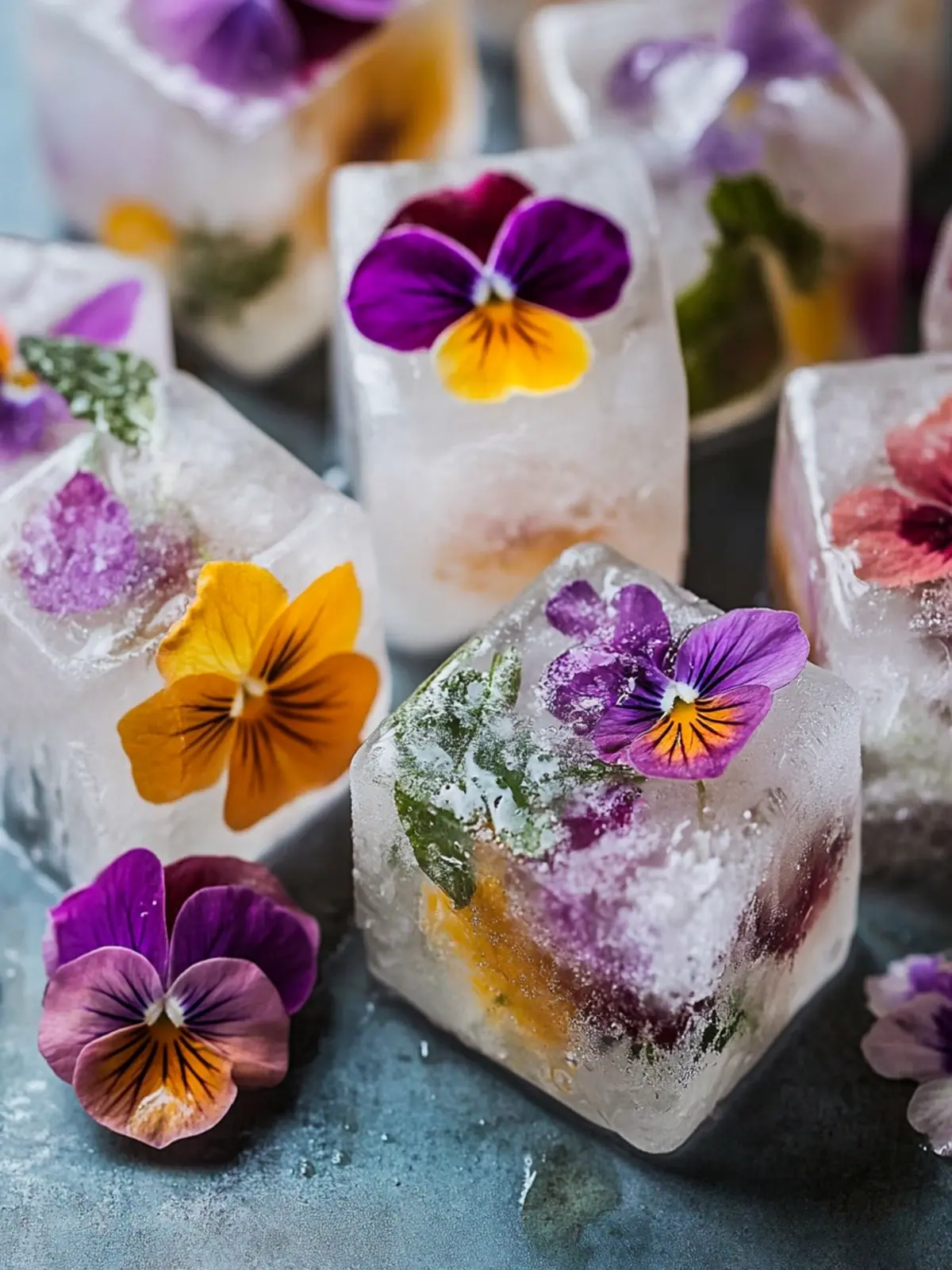 Create Gorgeous Edible Flower Ice Cubes for Refreshing Drinks 3 Edible Flower Ice Cubes