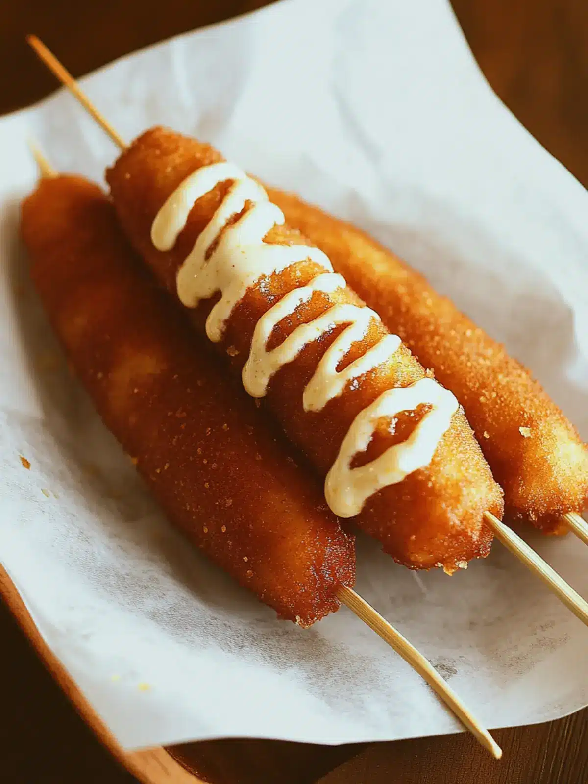 Crispy Corn Dogs: Battered Sausage on a Stick Perfection 3 Corn Dogs (Battered Sausage on a Stick)