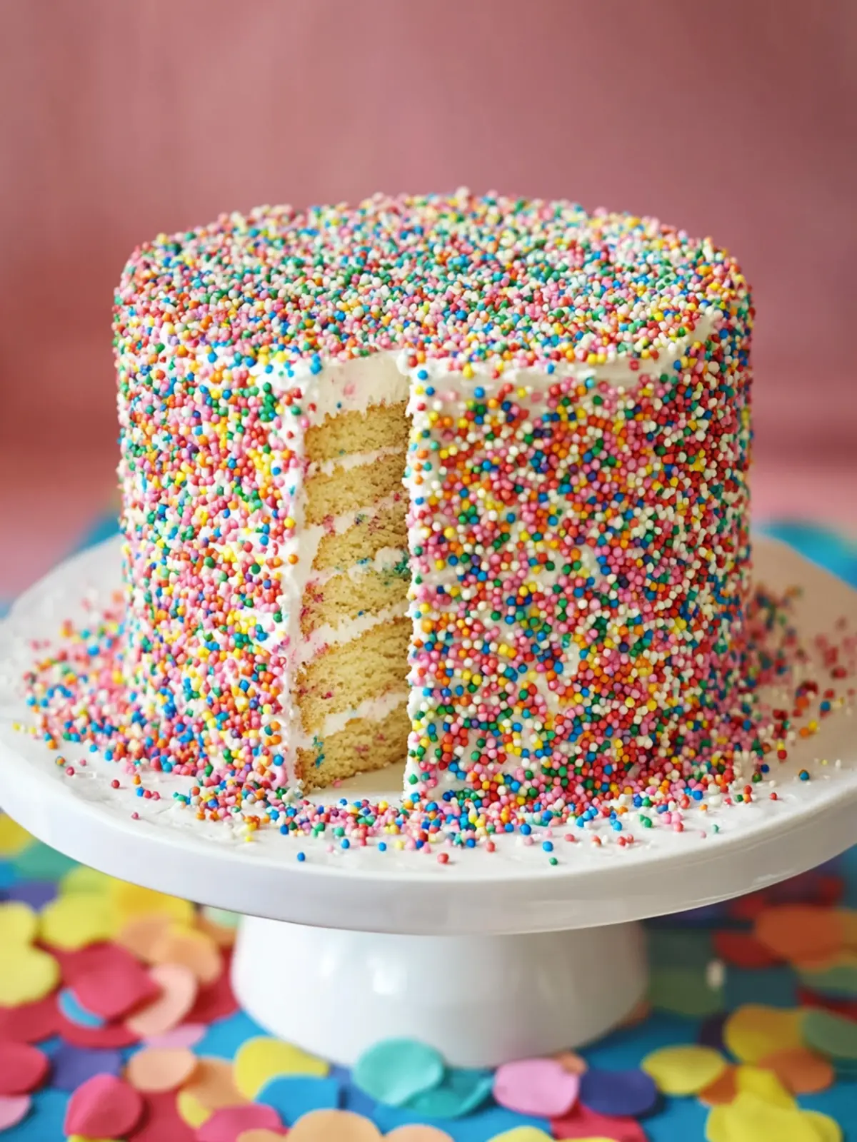 Colorful Rainbow Sprinkle Cake Recipe That Wows Every Party 2 Rainbow Sprinkle Cake
