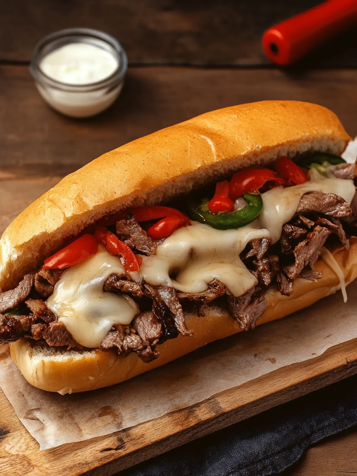 Ultimate Philly Cheesesteak: Tender Steak Sandwich with Cheese 3 Philly Cheesesteak (Steak Sandwich with Cheese)