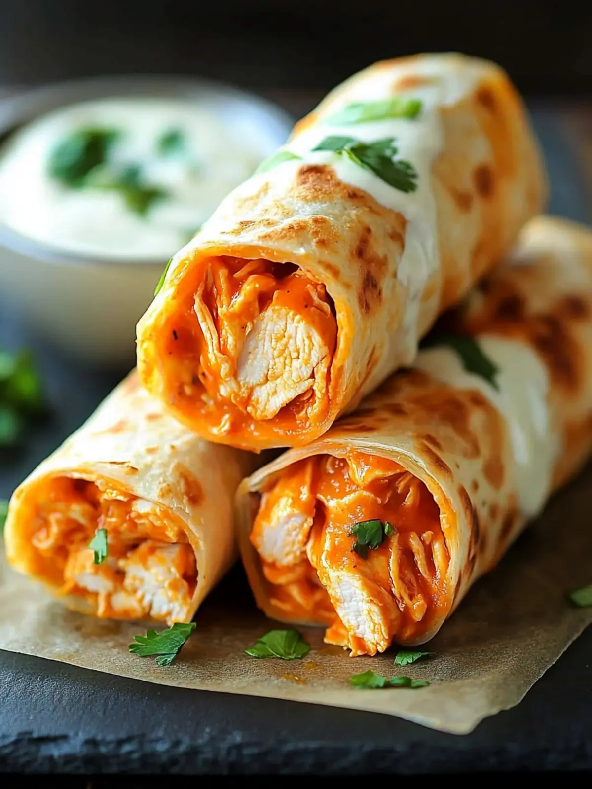Spicy Buffalo Chicken Wraps: A Crispy, Cheesy Delight! 3 Buffalo Chicken Wraps