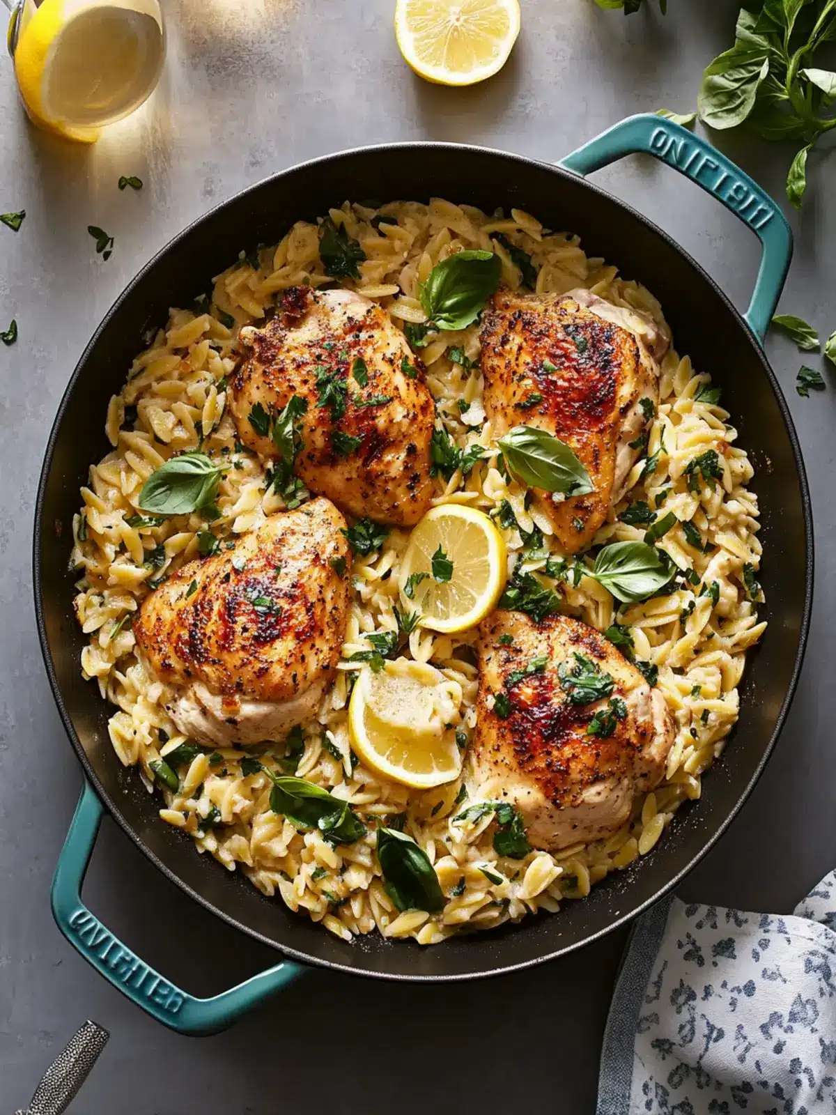 Savory One-Pan Lemon Chicken & Orzo for Effortless Dinners 2 One-Pan Lemon Chicken & Orzo