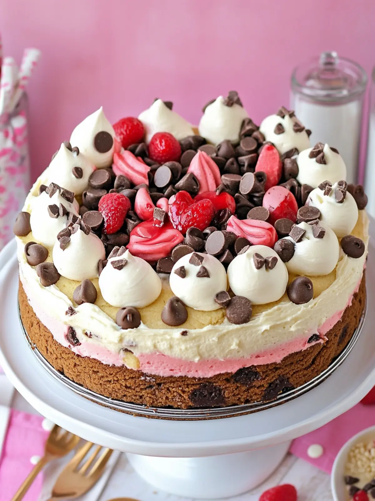 Indulge in Neapolitan Chocolate Chip Cookie Cake Bliss 2 Neapolitan Chocolate Chip Cookie Cake
