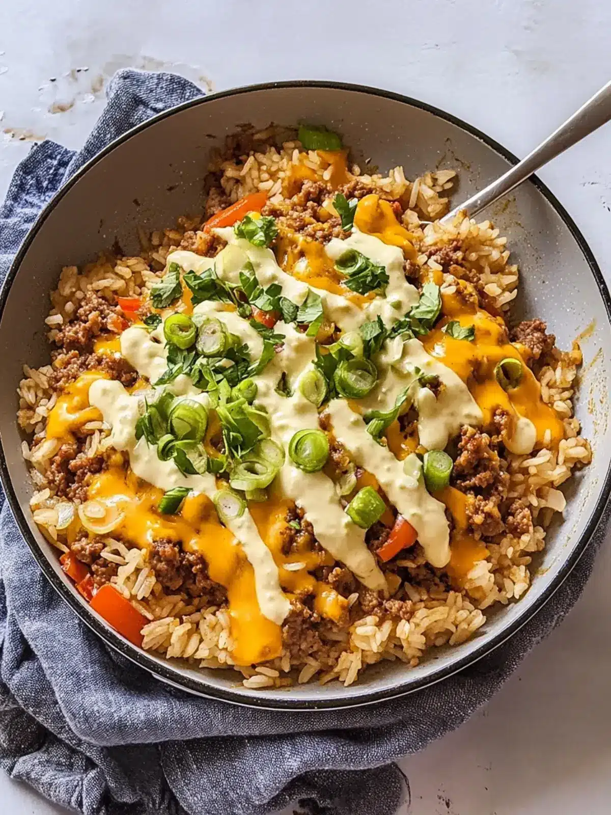 Savory One-Pan Cheeseburger Rice for Effortless Comfort Cooking 3 One-Pan Cheeseburger Rice