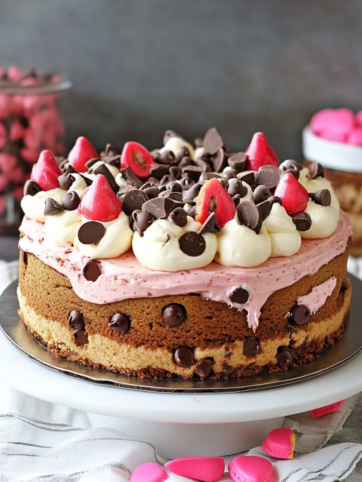 Indulge in Neapolitan Chocolate Chip Cookie Cake Bliss 4 Neapolitan Chocolate Chip Cookie Cake