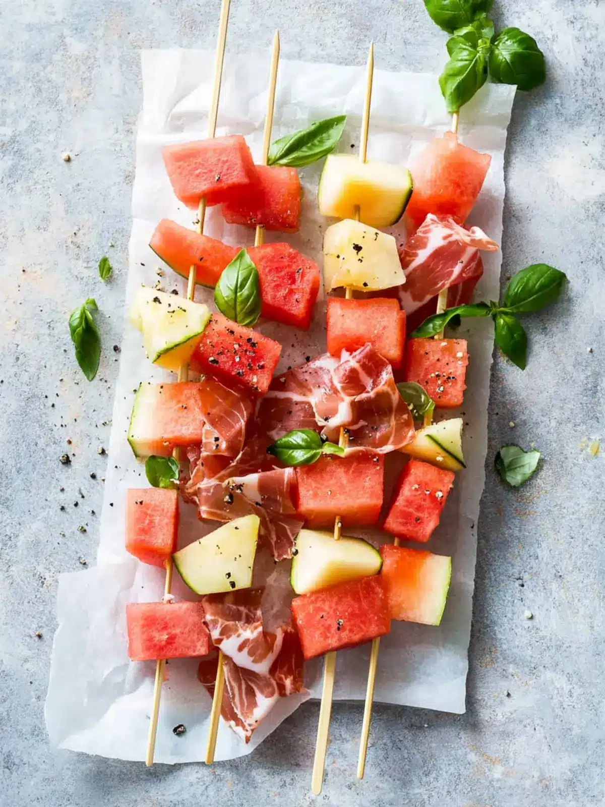 Deliciously Easy Watermelon Skewers with Prosciutto Twist 2 Easy Watermelon Skewers With Prosciutto