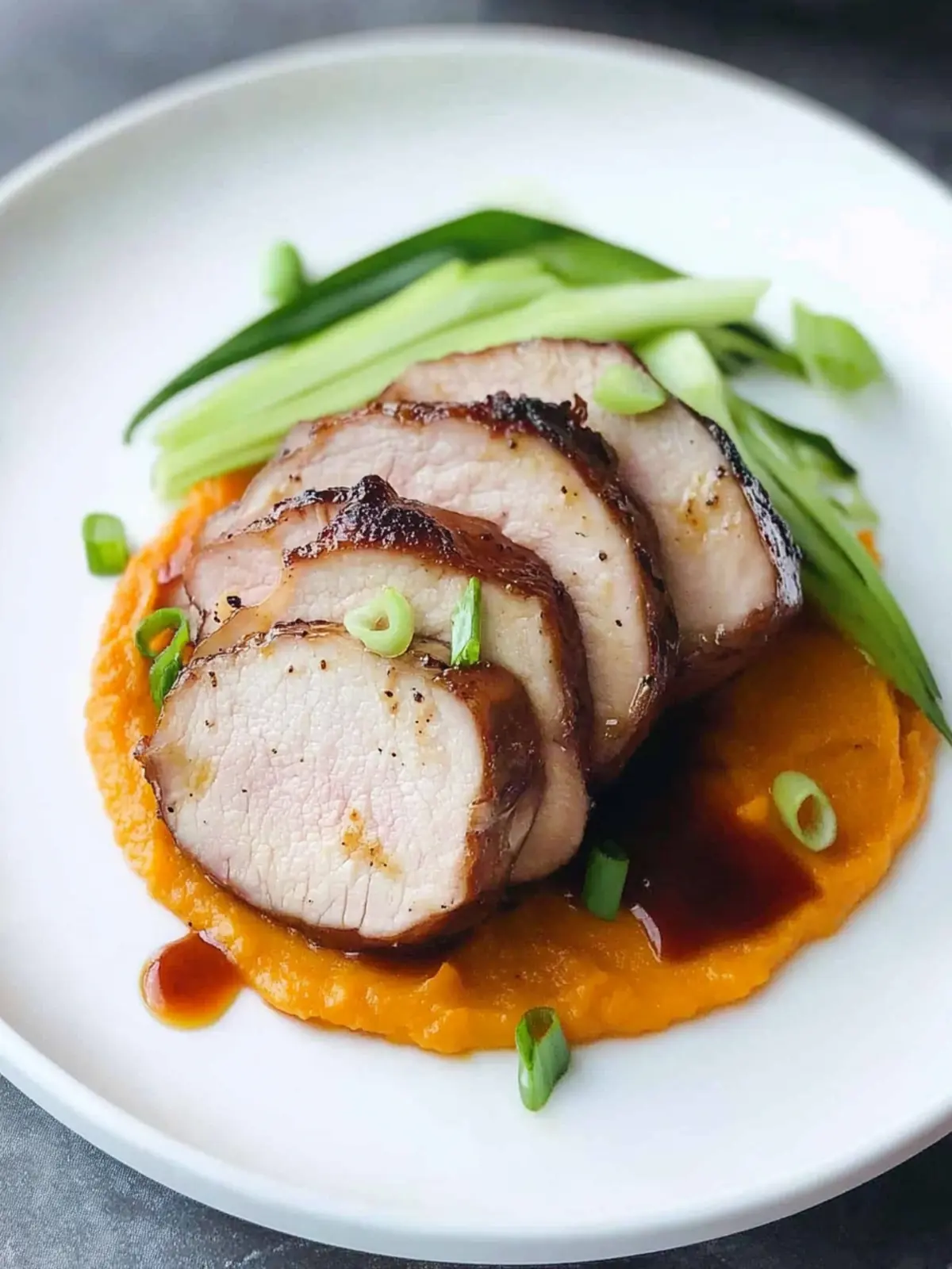 Savor Hoisin Pork Tenderloin with Creamy Carrot Puree Tonight 3 Hoisin Pork Tenderloin with Carrot Puree