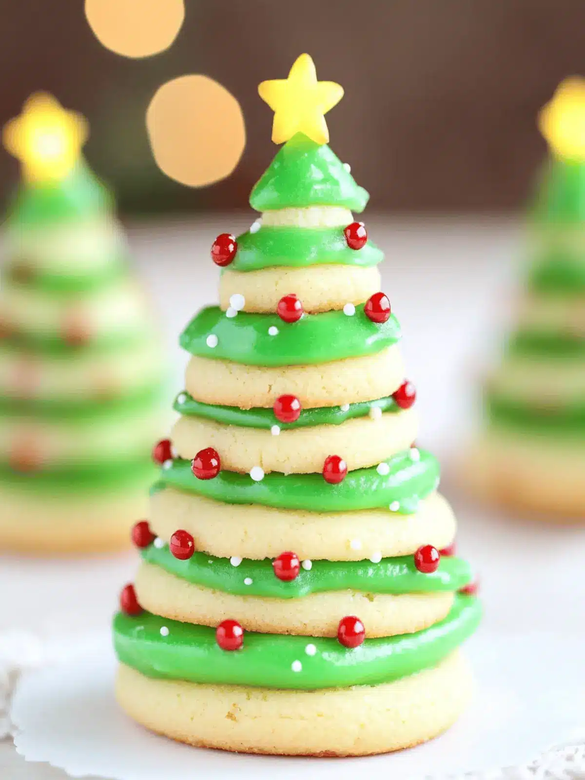 Delightful Christmas Tree Cookie Stacks for Festive Fun! 3 Christmas Tree Cookie Stacks