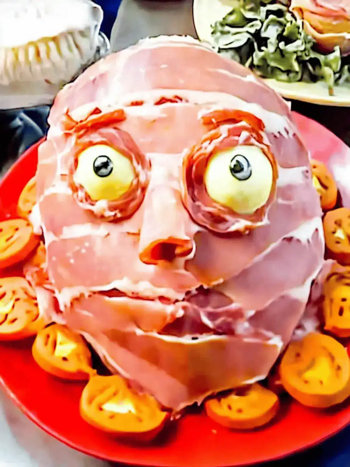 Creepy Halloween Food: Craft a Fun Ham Face Snack Today 3 Creepy Halloween Food: Make a Ham Face