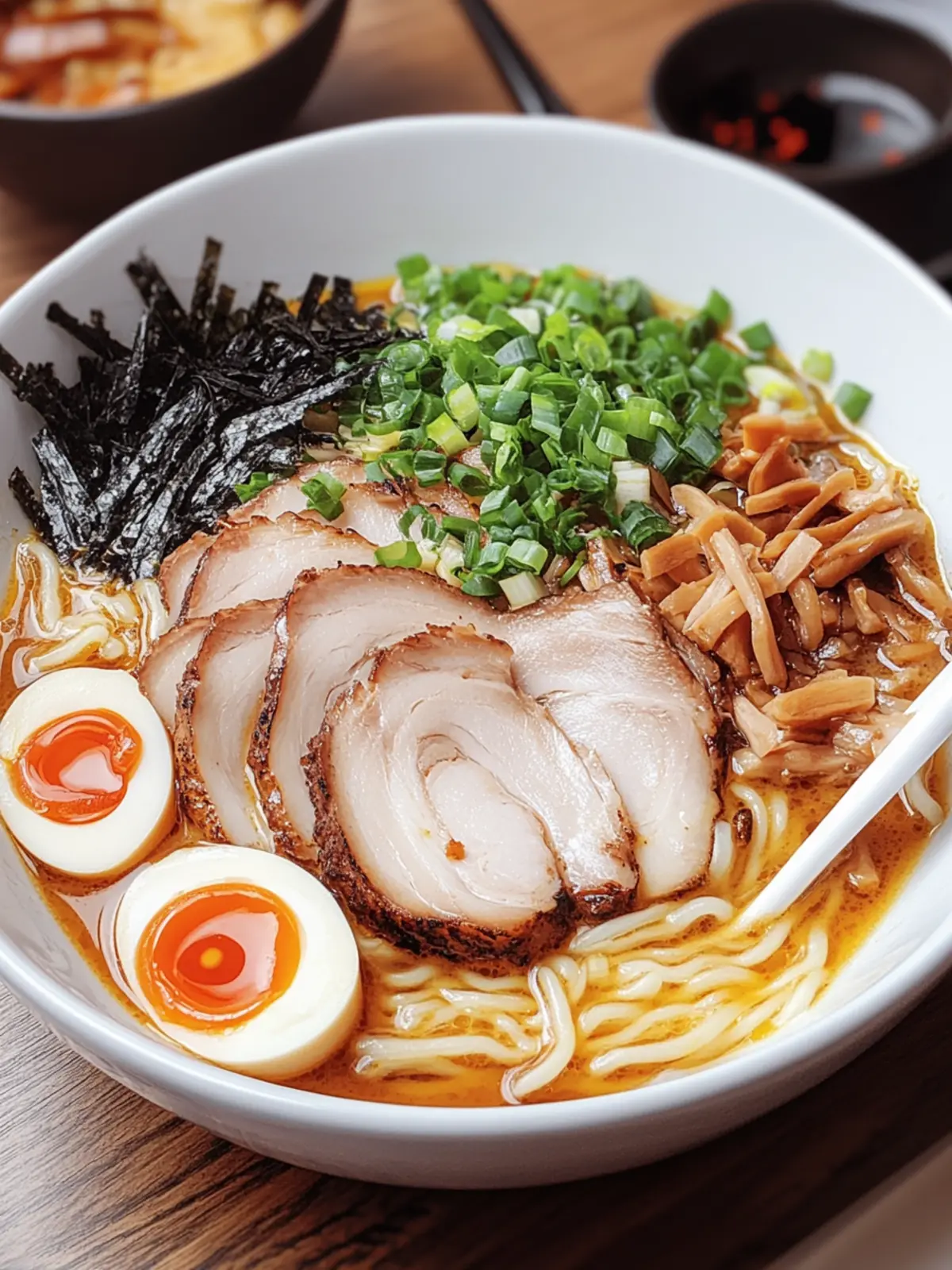 Hearty Japanese Tonkotsu Ramen with Creamy Pork Broth Magic 4 Japanese Tonkotsu Ramen (Pork Bone Broth Noodles)