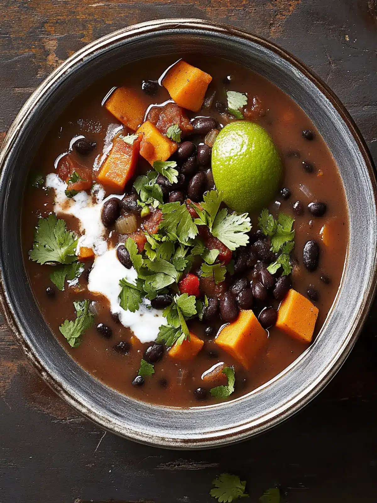 Hearty Smoky Black Bean Soup with Sweet Potatoes & Lime Magic 2 Hearty Smoky Black Bean Soup with Sweet Potatoes and Lime