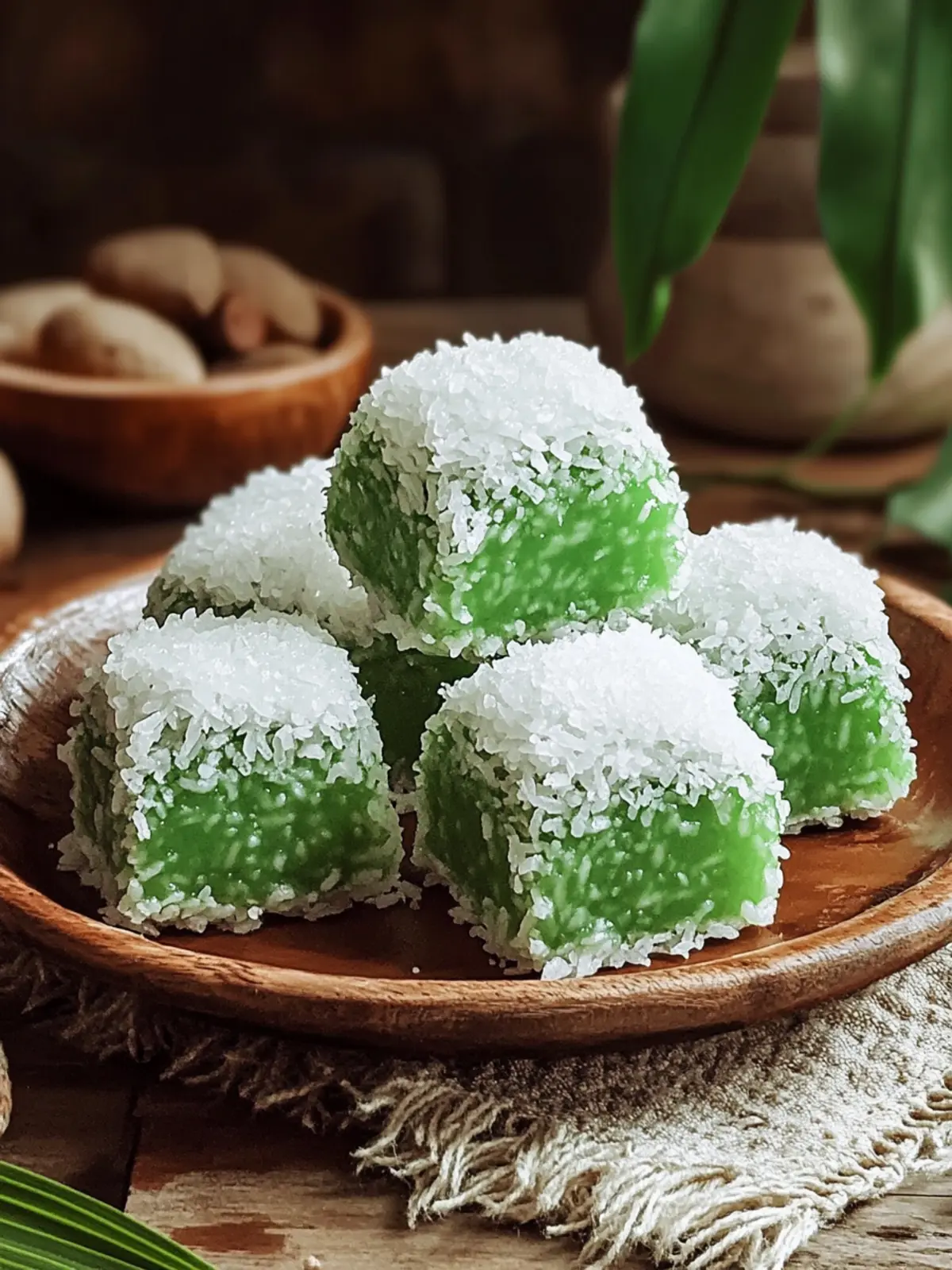 Decadent Indonesian Klepon: Sweet Rice Cake Surprise Awaits 2 Indonesian Klepon (Sweet Rice Cake)