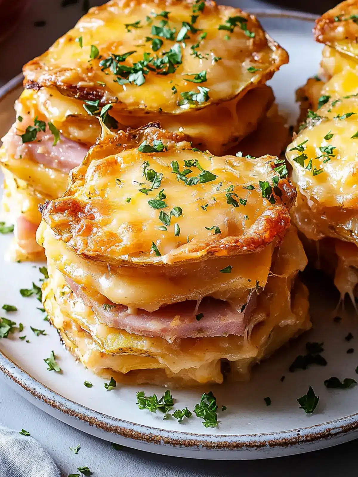 Irresistible Cheesy Scalloped Potato & Ham Stacks Recipe 4 Cheesy Scalloped Potato & Ham Stacks