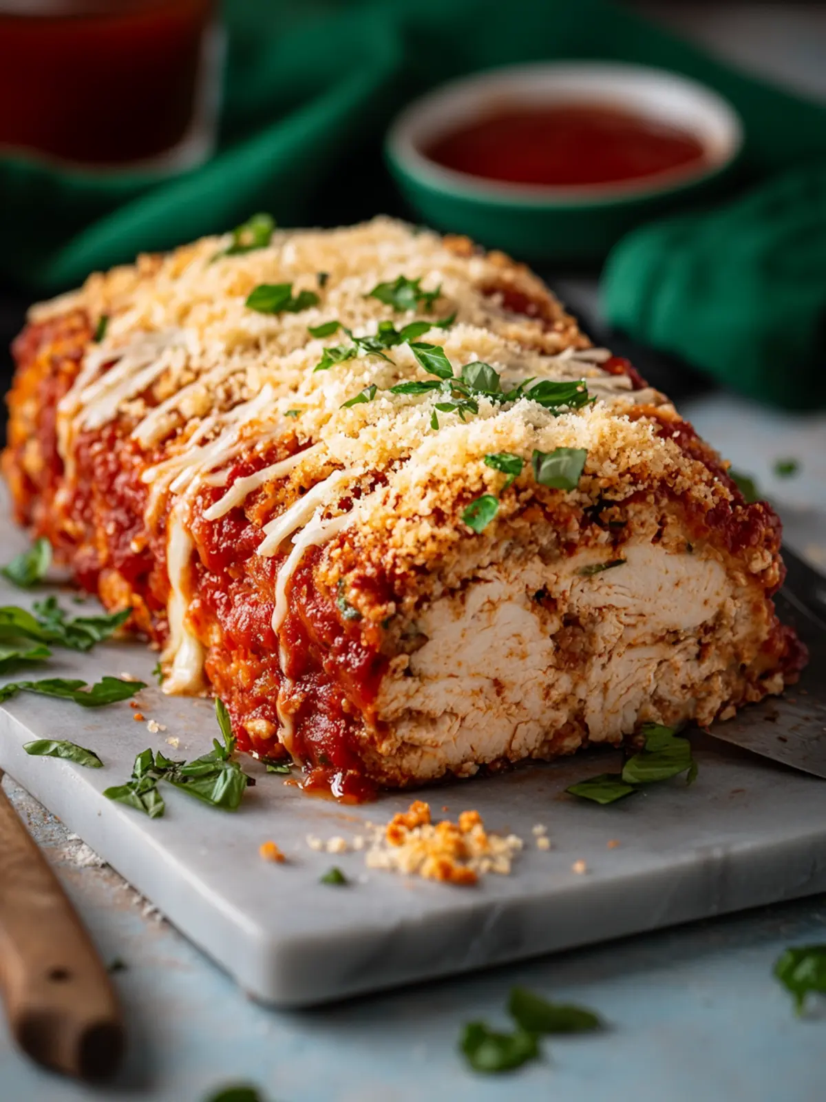 Italian-Style Chicken Parmesan Meatloaf with Crunchy Topping 2 Italian-Style Chicken Parmesan Meatloaf with Crunchy Topping