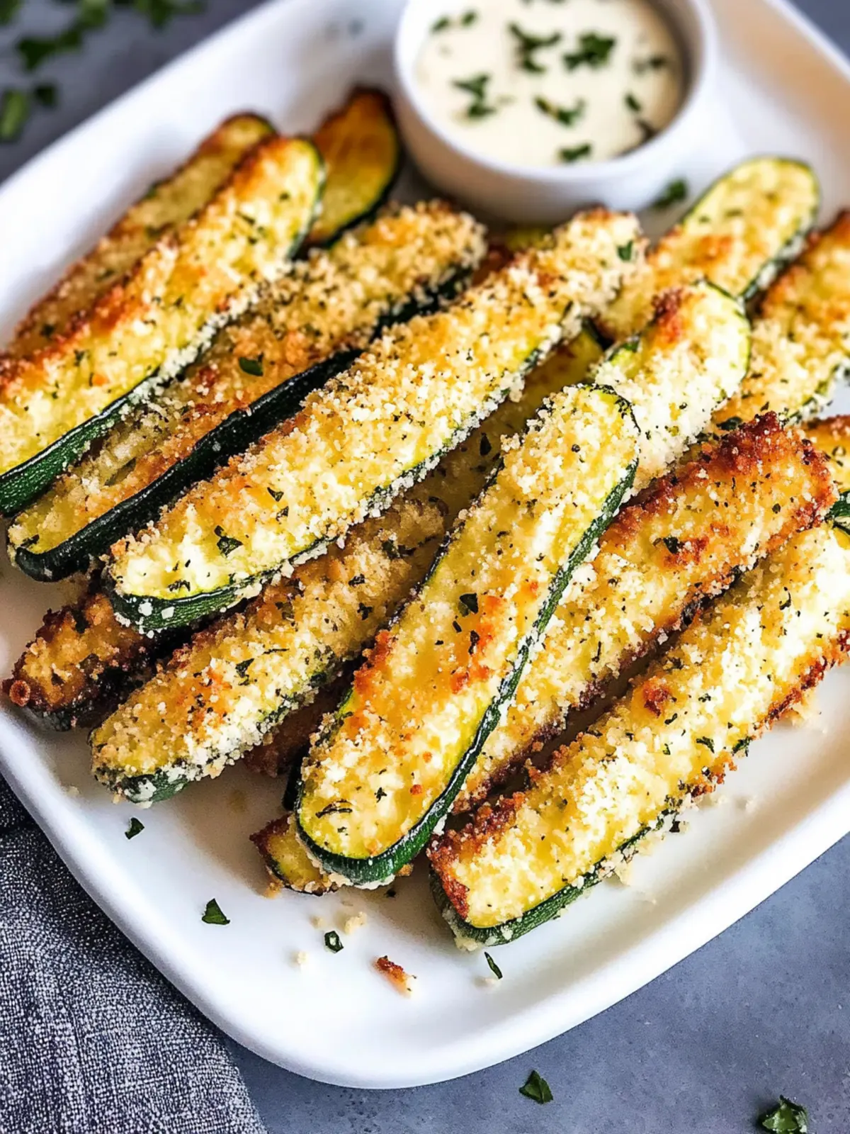 Crispy Easy Air Fryer Zucchini Fries with Garlic and Parmesan 2 Easy Air Fryer Zucchini Fries with Garlic and Parmesan