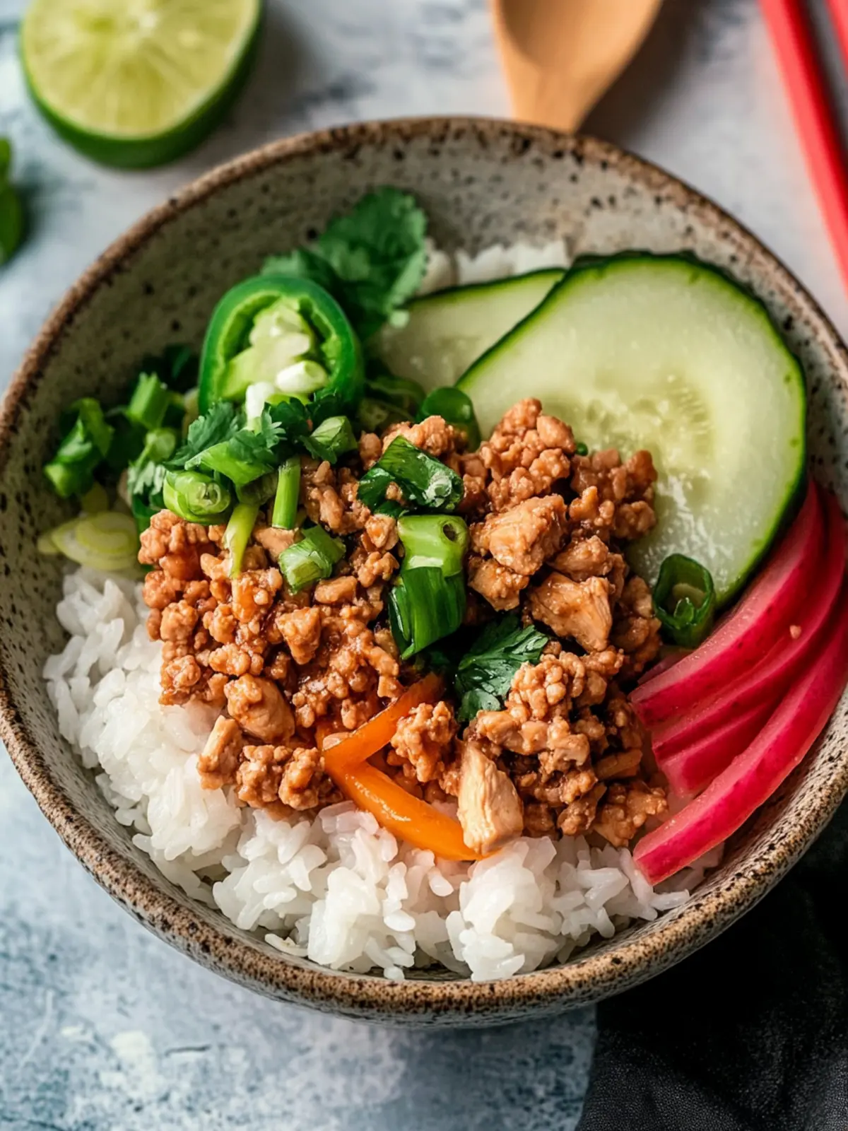 Savory Asian Ground Chicken Rice Bowls Easy and Delicious! 2 Asian Ground Chicken Rice Bowls Easy!