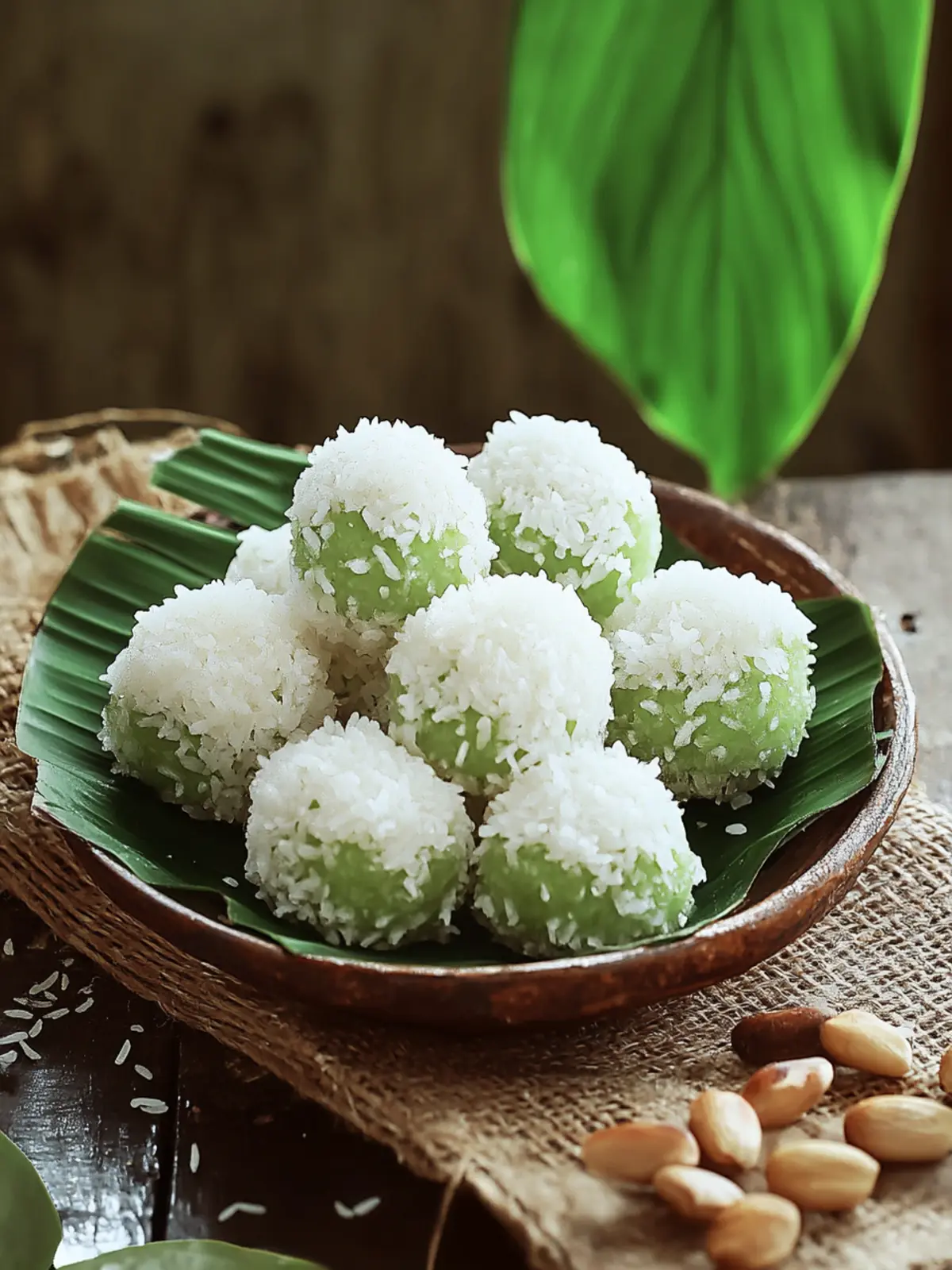 Decadent Indonesian Klepon: Sweet Rice Cake Surprise Awaits 3 Indonesian Klepon (Sweet Rice Cake)
