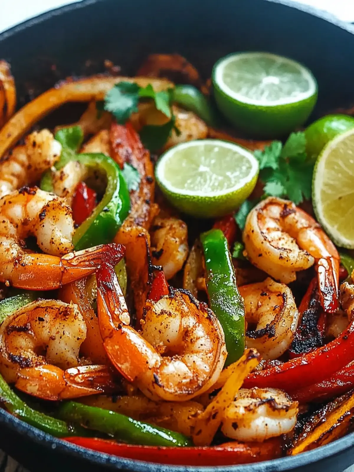 Sizzling Skillet Shrimp Fajitas with Fresh Flavor Burst 3 Skillet Shrimp Fajitas