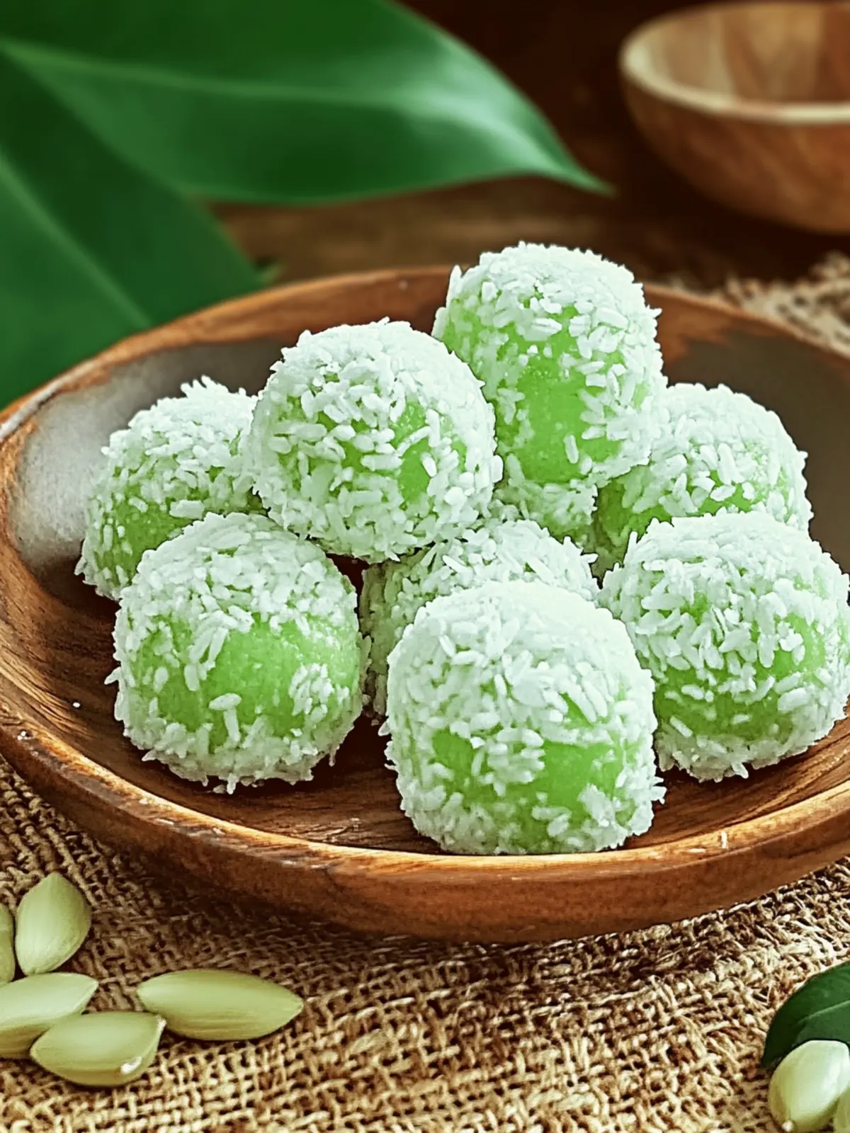 Decadent Indonesian Klepon: Sweet Rice Cake Surprise Awaits 4 Indonesian Klepon (Sweet Rice Cake)