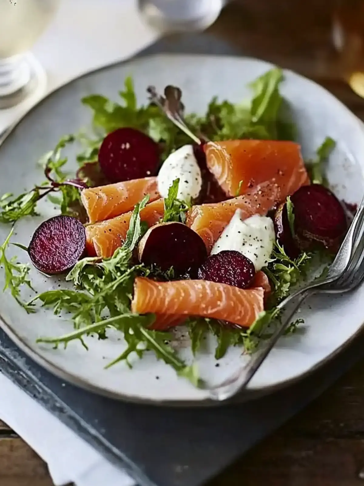 Smoked Salmon with Horseradish Crème Fraîche & Beetroot Delight 3 Smoked salmon with horseradish crème fraîche & beetroot