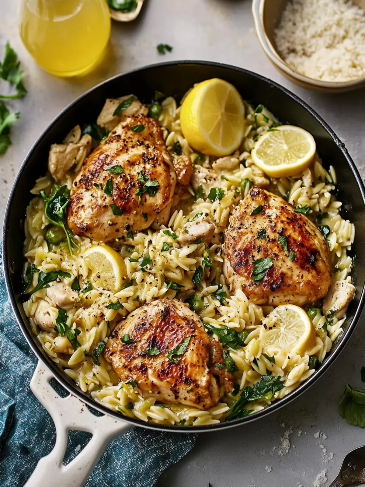 Savory One-Pan Lemon Chicken & Orzo for Effortless Dinners 3 One-Pan Lemon Chicken & Orzo