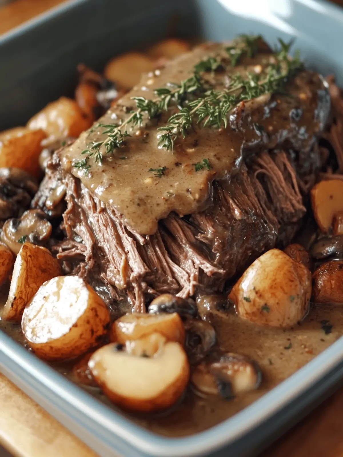 Tender Oven-Baked Rump Roast in Creamy Mushroom Gravy Delight 2 Tender Oven-Baked Rump Roast in Creamy Mushroom Gravy