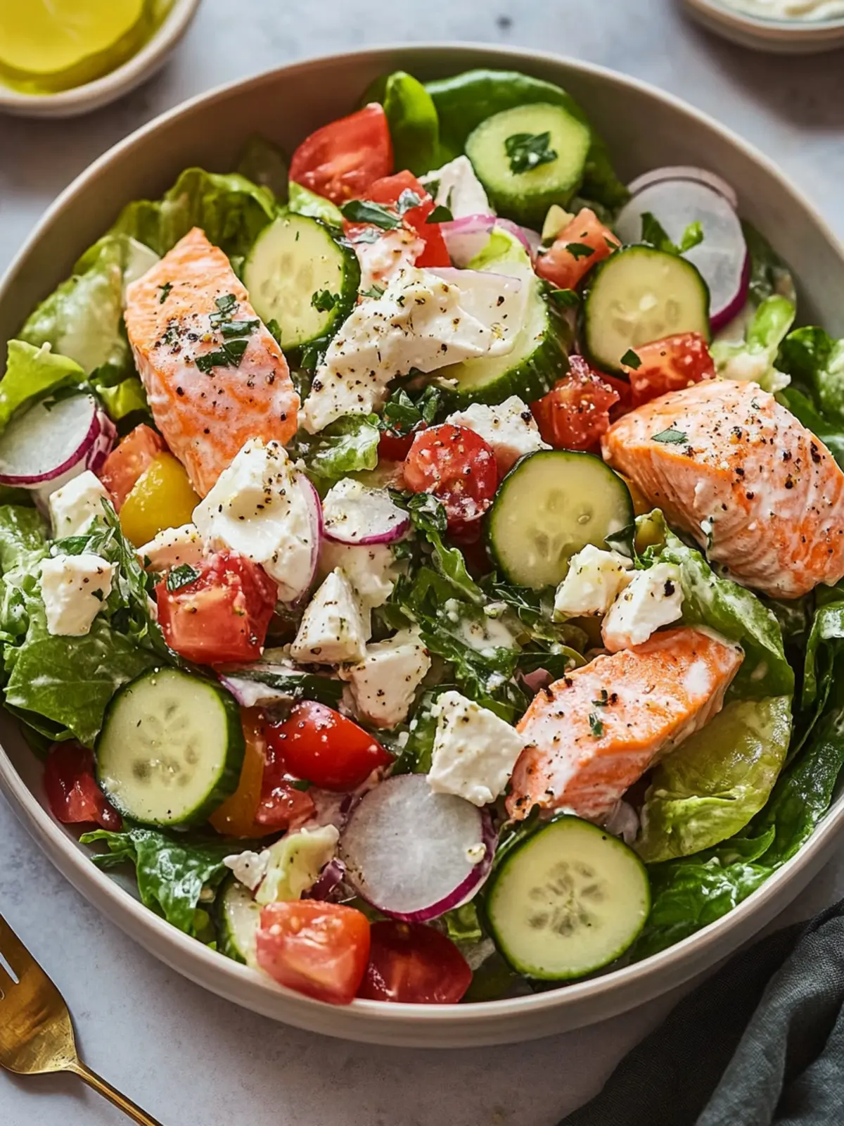 Creamy Greek Salmon Salad: Delightfully Healthy & Flavorful 2 Creamy Greek Salmon Salad